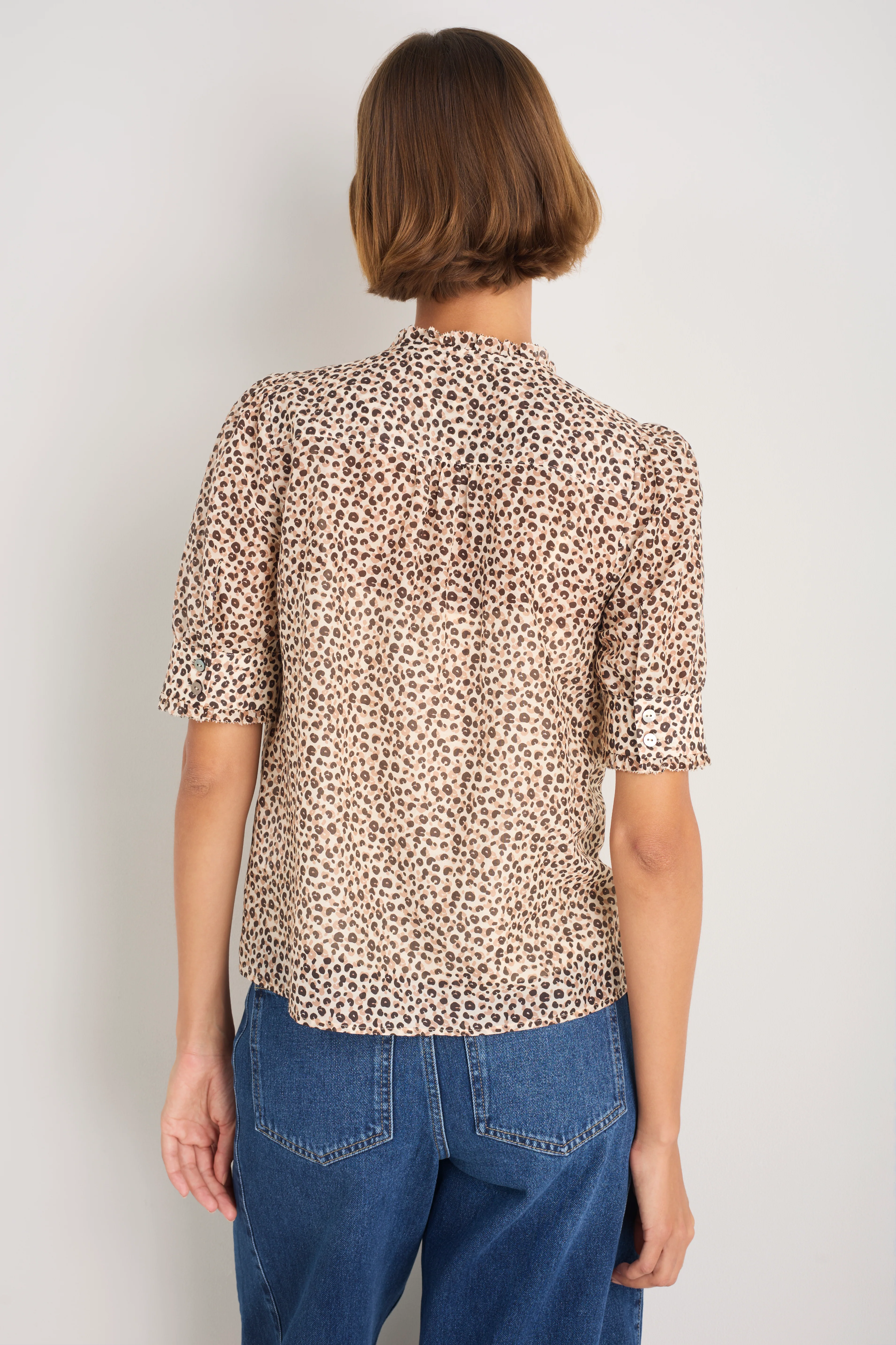 Alexa Silk Blend Blouse - Leopard - Image 4