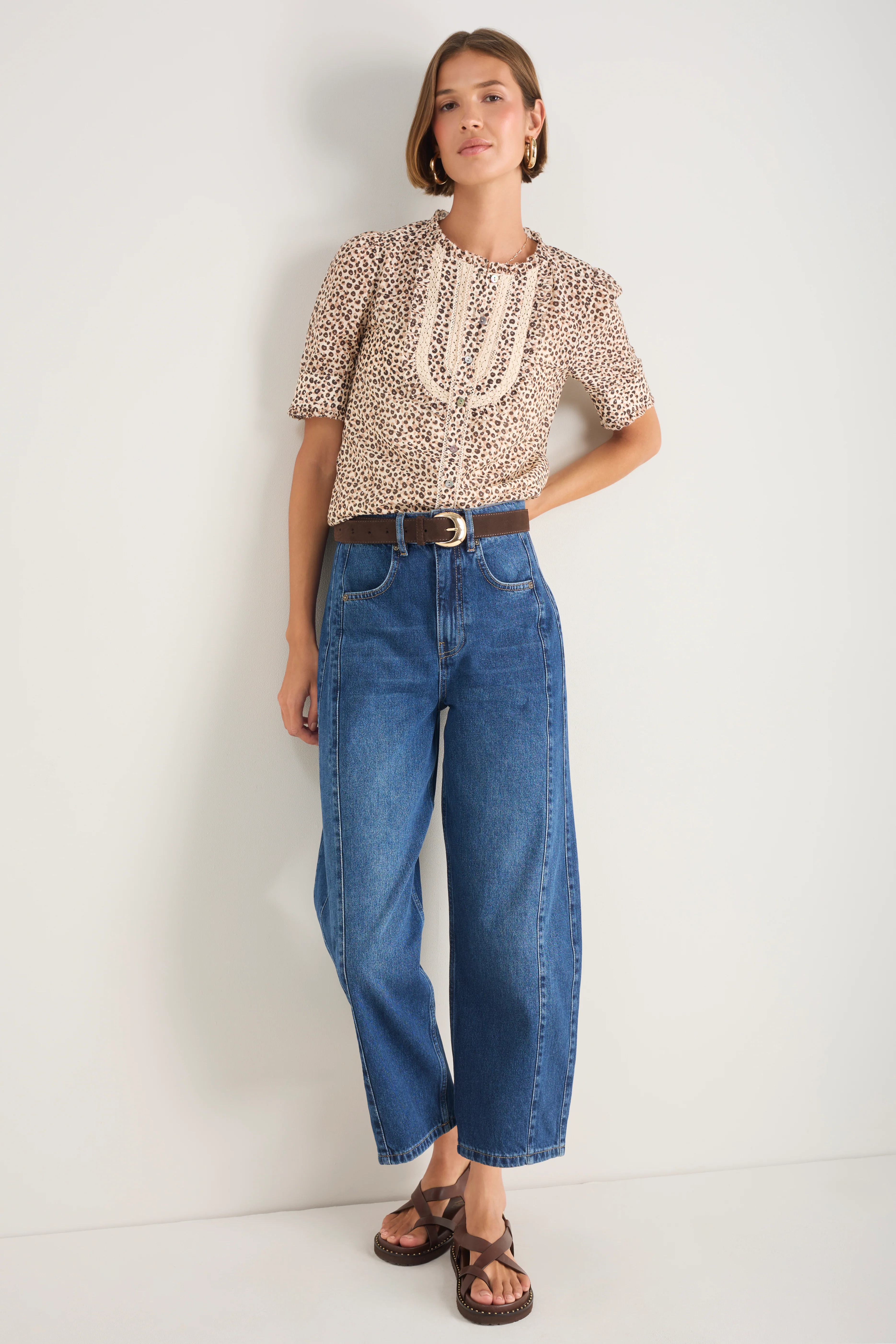 Alexa Silk Blend Blouse - Leopard - Image 5