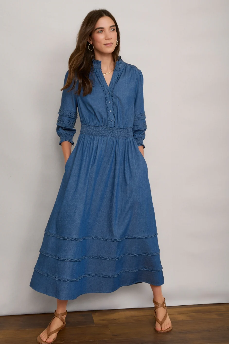 Alina Dress - Chambray - Image 2