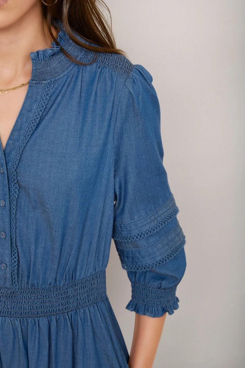 Alina Dress - Chambray - Image 3