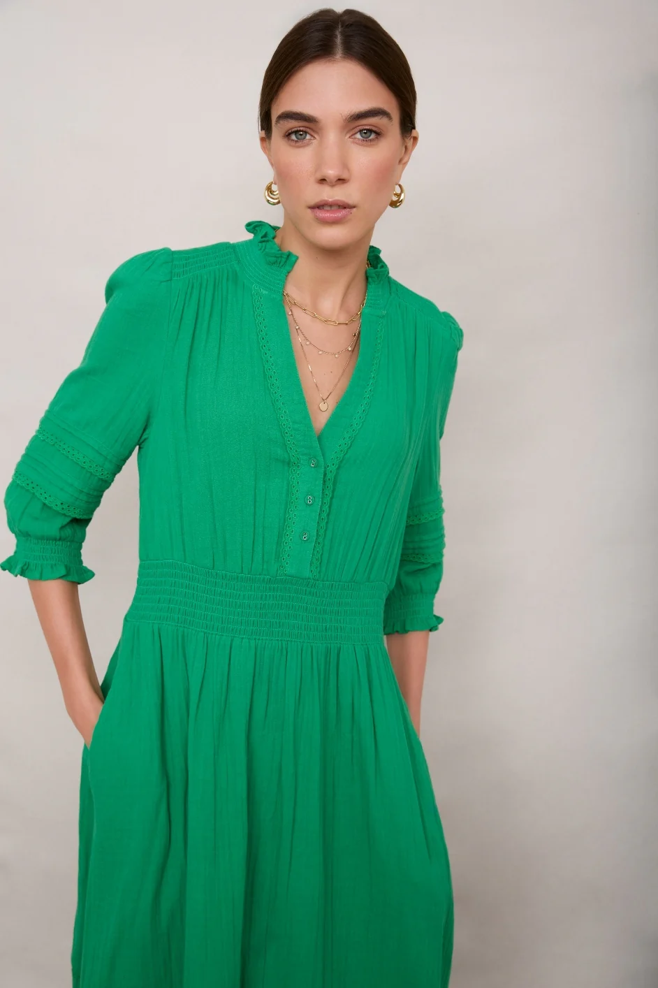 Alina Dress - Jade Green - Image 3