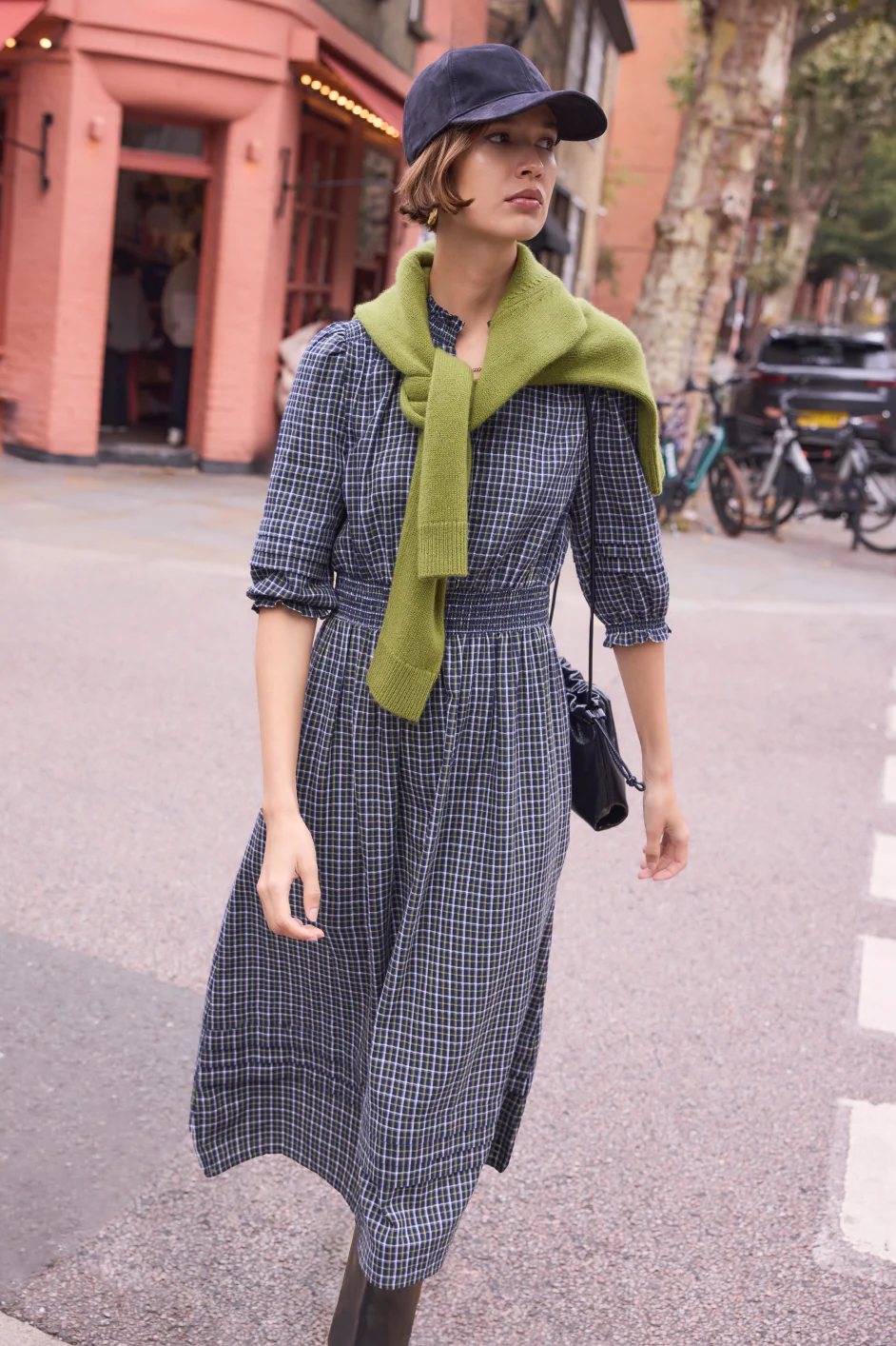 Alina Dress - Midnight/Green Check - Image 6