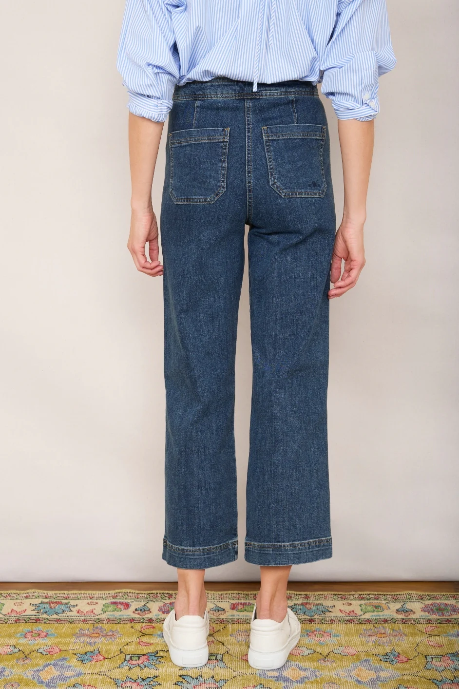 Allie Flare Cropped Jean - Rinse Wash - Image 4