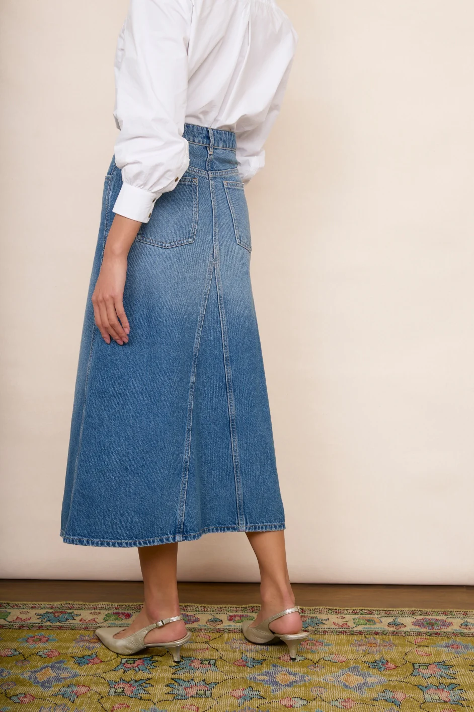 Amelie Panelled Skirt - Denim - Image 4
