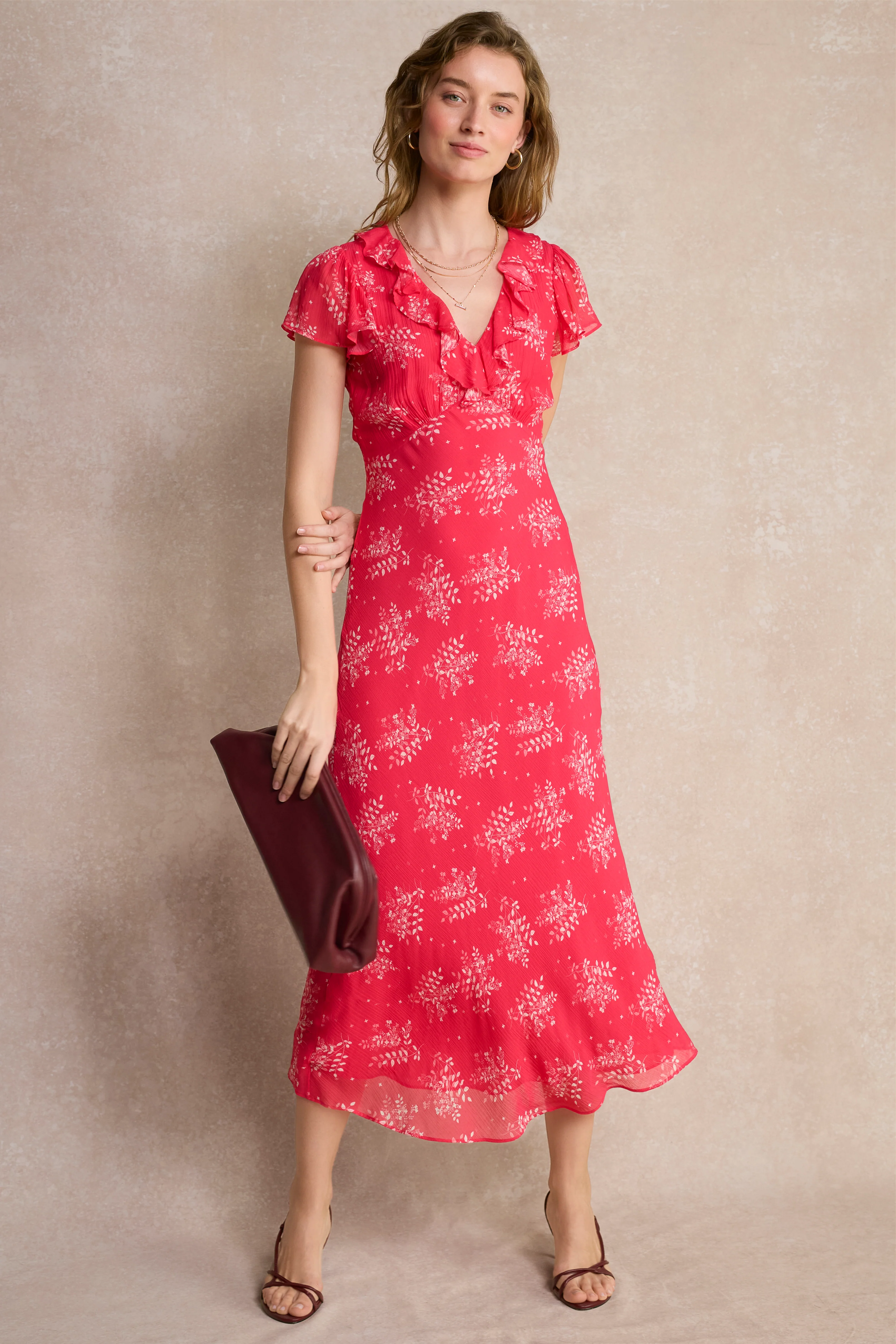 Annabelle Silk Blend Dress - Peony Whimsical Sprig - Image 7