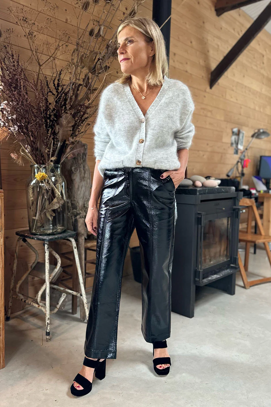 Anne Patent Trousers - Black - Image 3