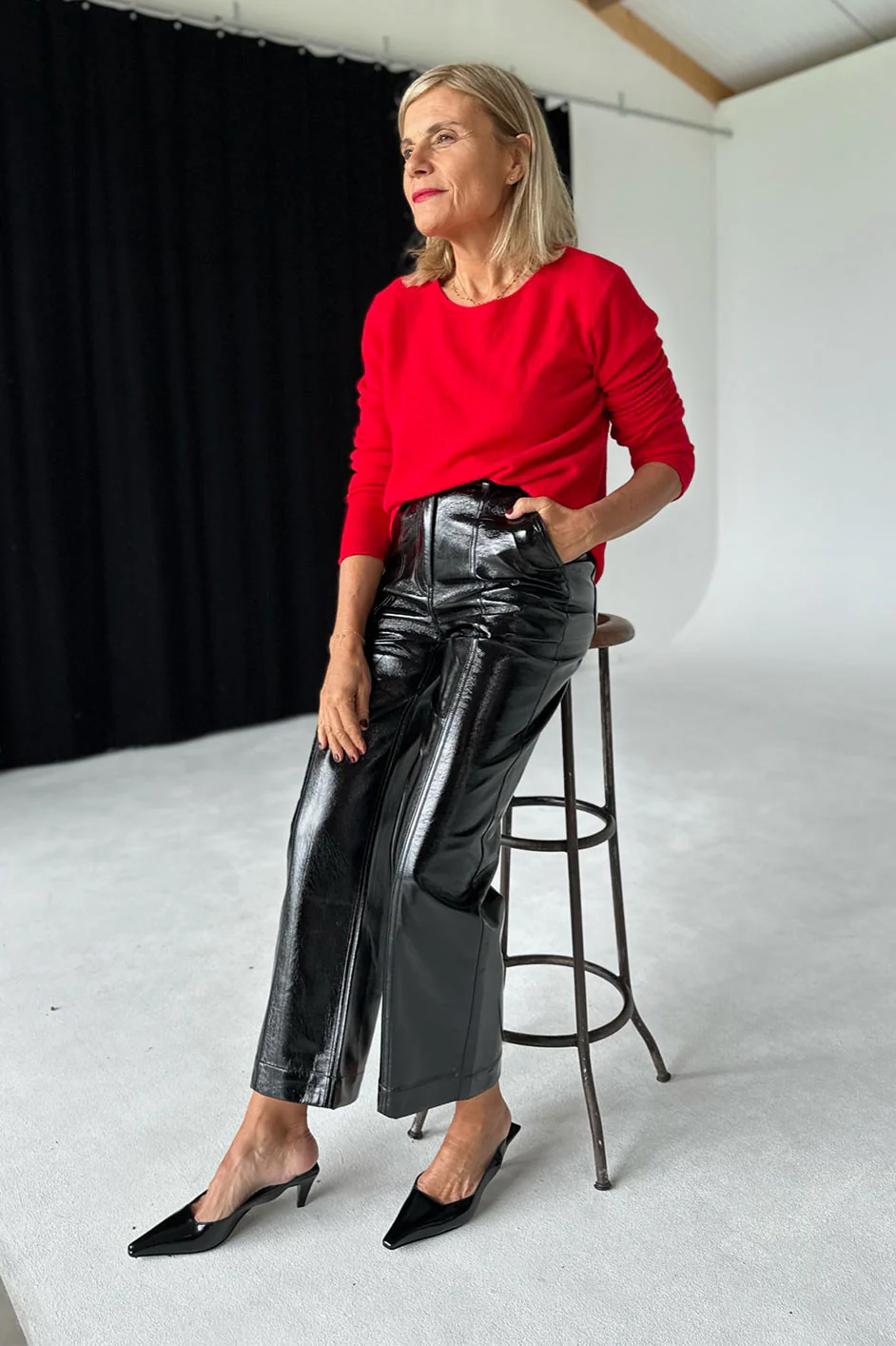 Anne Patent Trousers - Black - Image 4