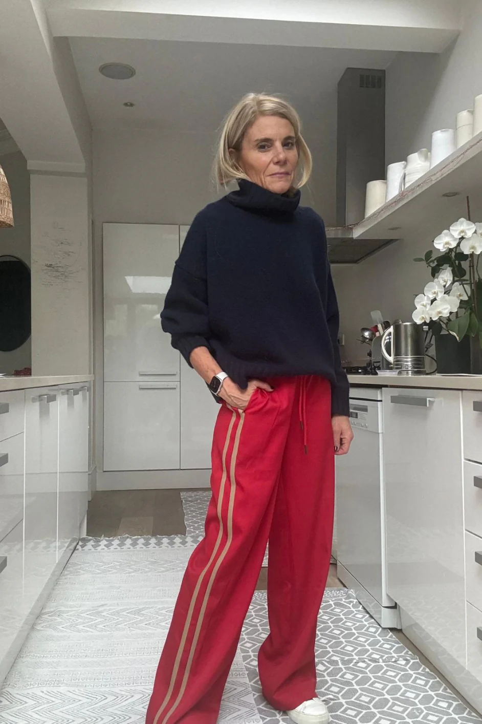 Anya Wide Leg Trouser - Poppy Red - Image 7