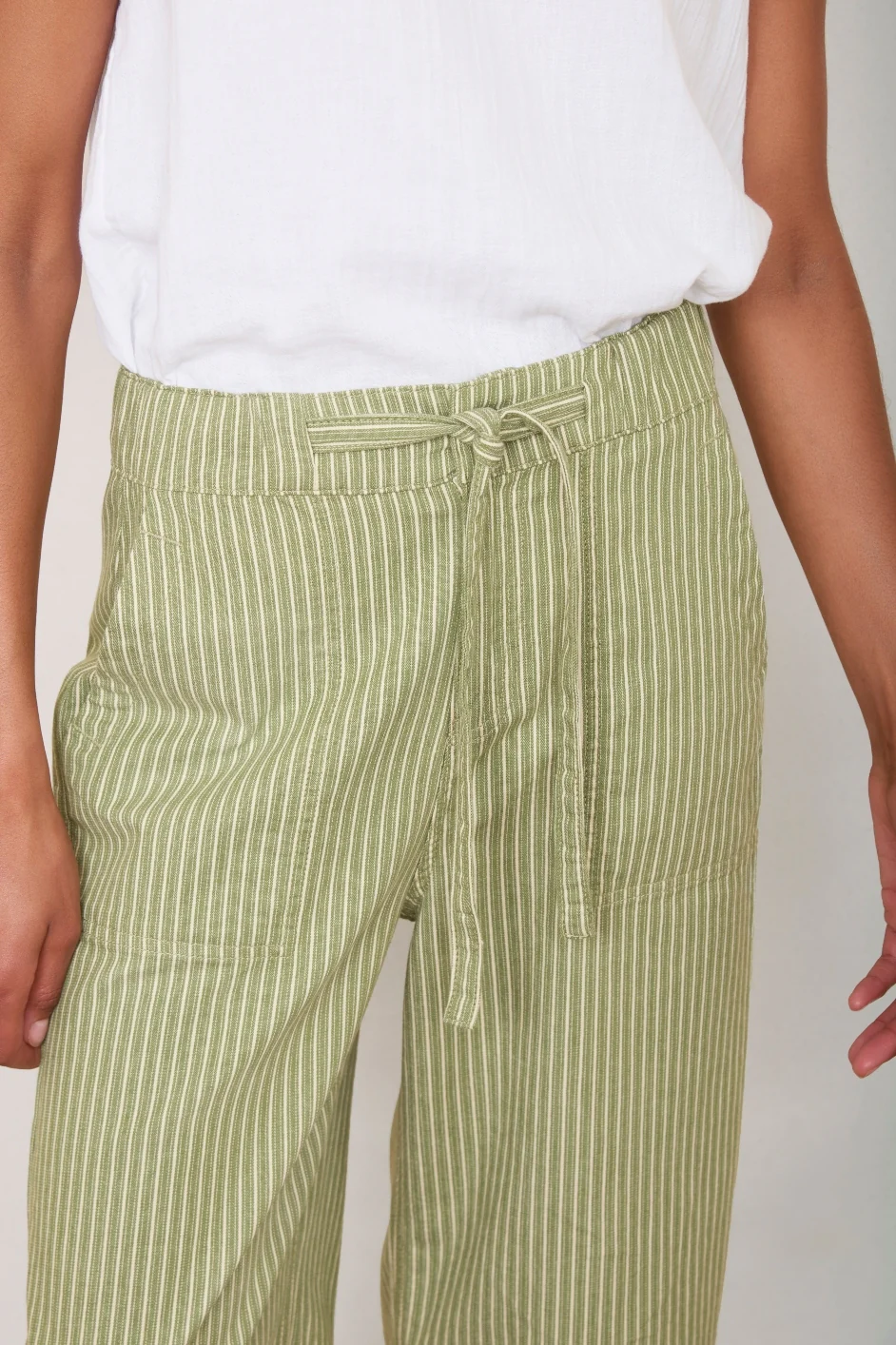 Astrid Stripe Jean - Green/Ivory - Image 4