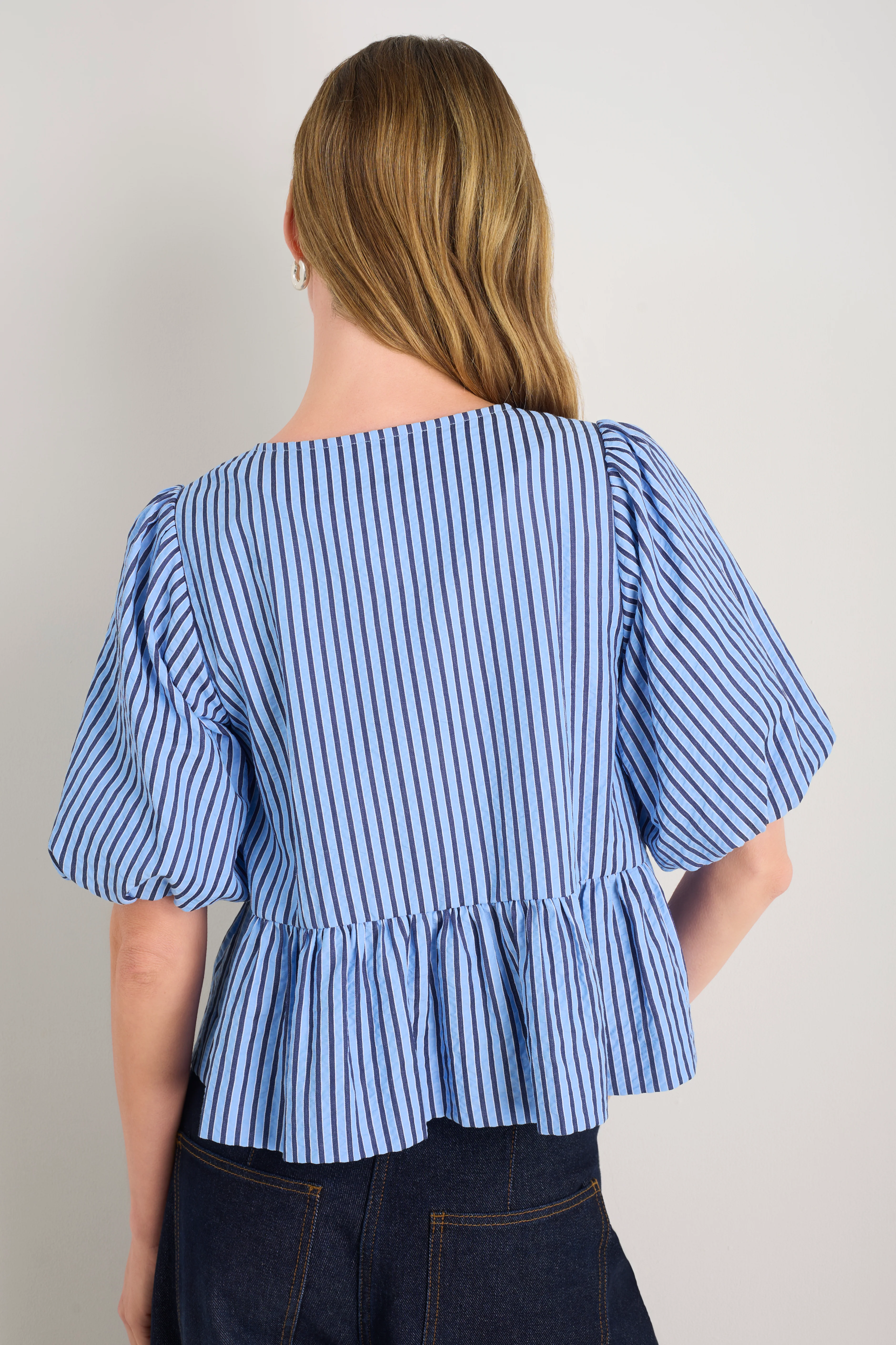 Astrid Top - Blue Stripe - Image 4