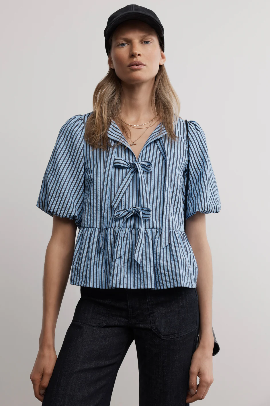 Astrid Top - Blue Stripe - Image 5