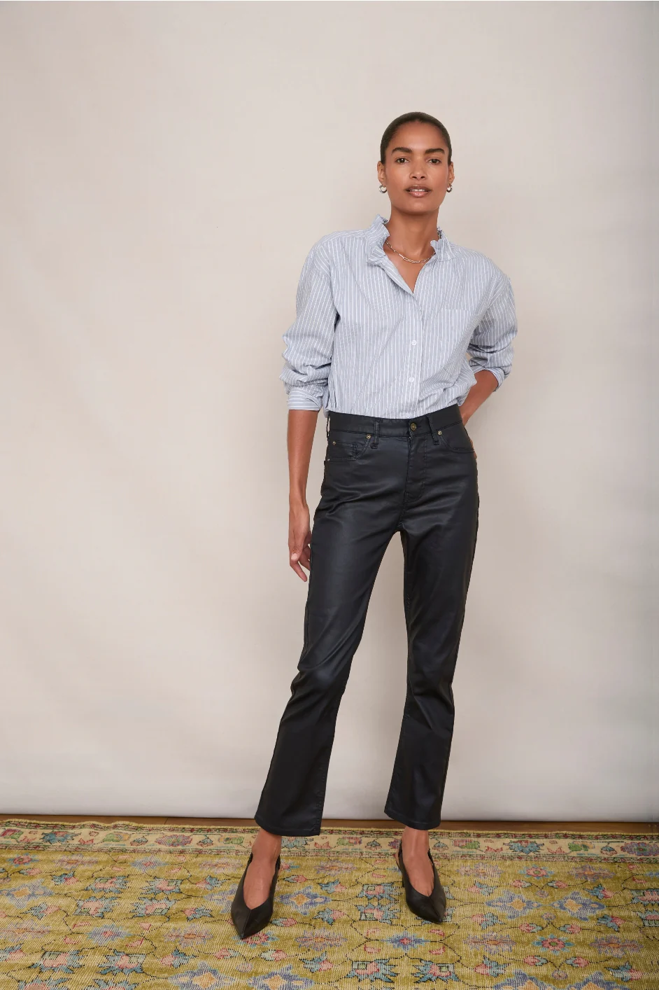 Audrey Coated Jean - Blue/Black - Image 2