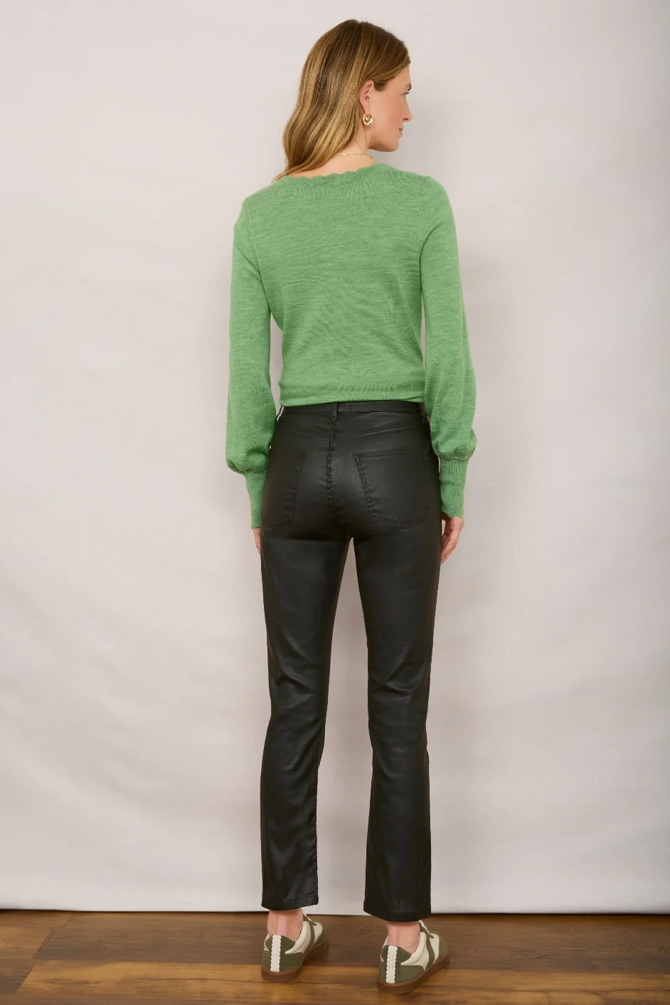 Audrey Coated Jean - Bottle Green - Image 3