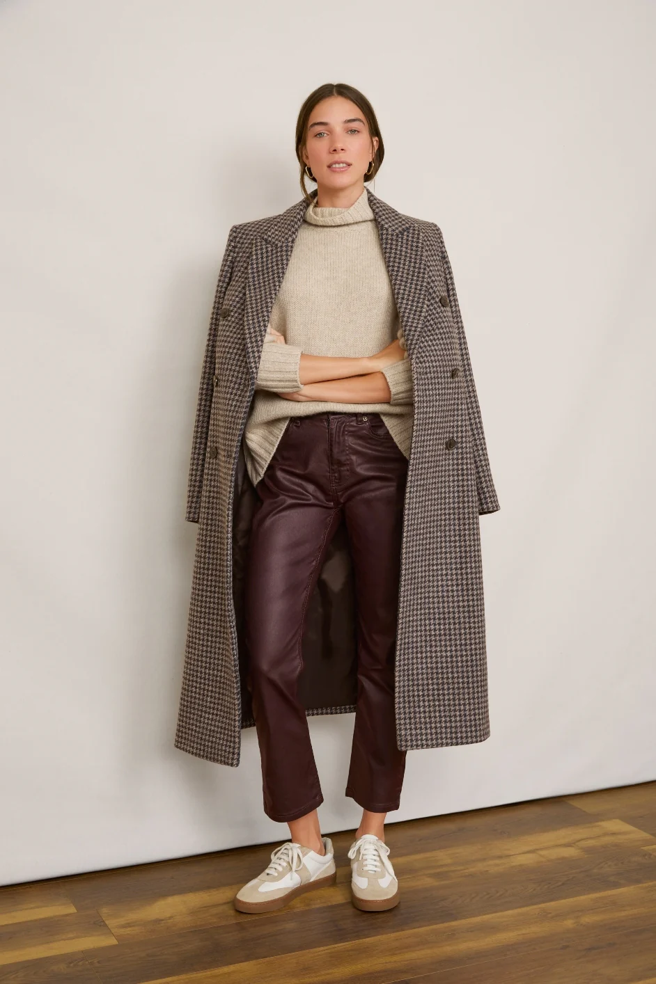 Audrey Coated Jean - Plum - Image 3