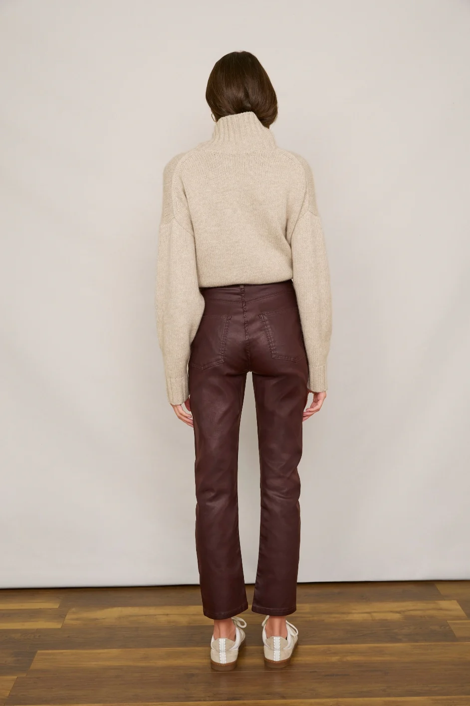 Audrey Coated Jean - Plum - Image 4