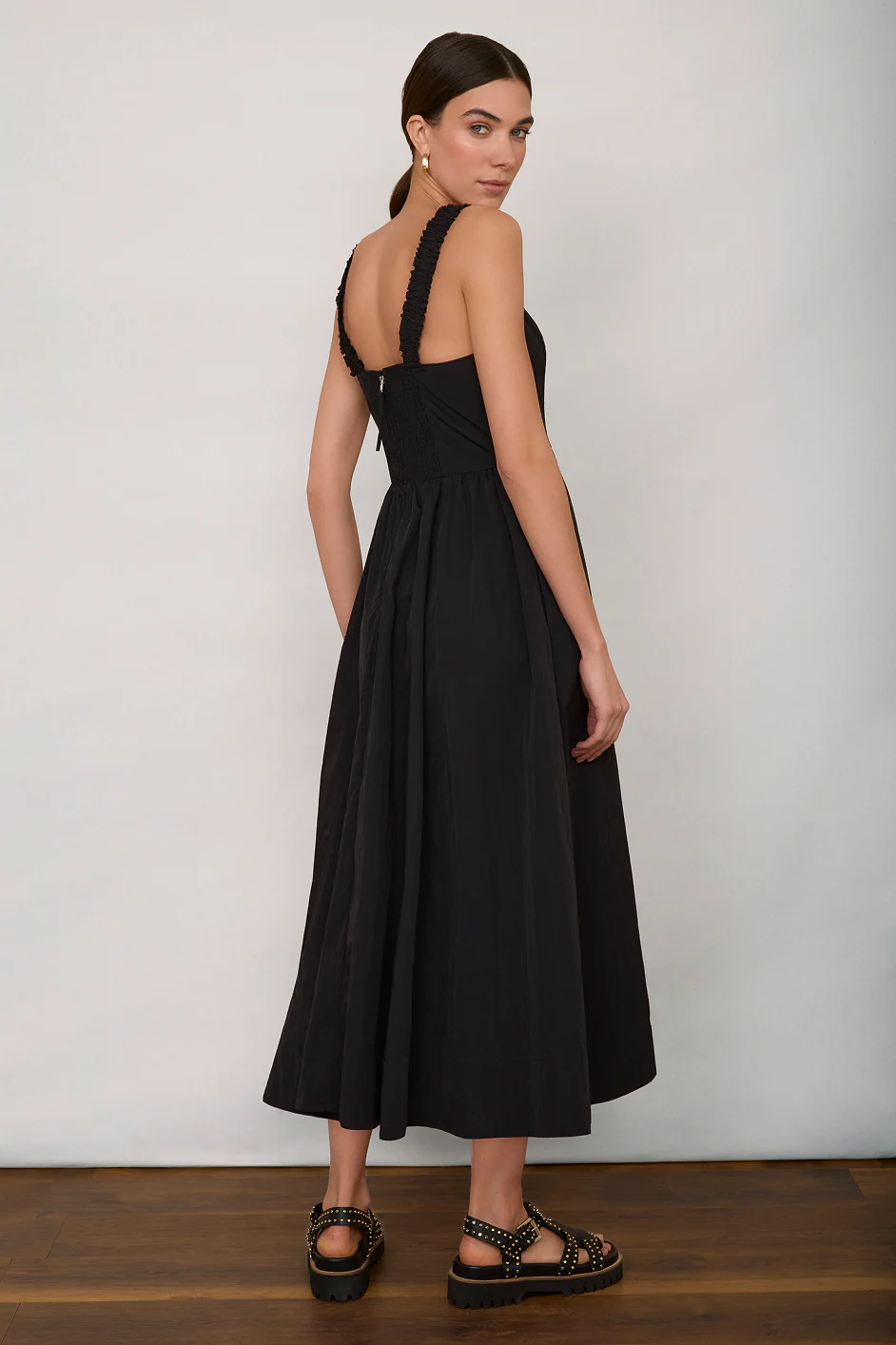 Audrey Taffeta Dress - Black - Image 3