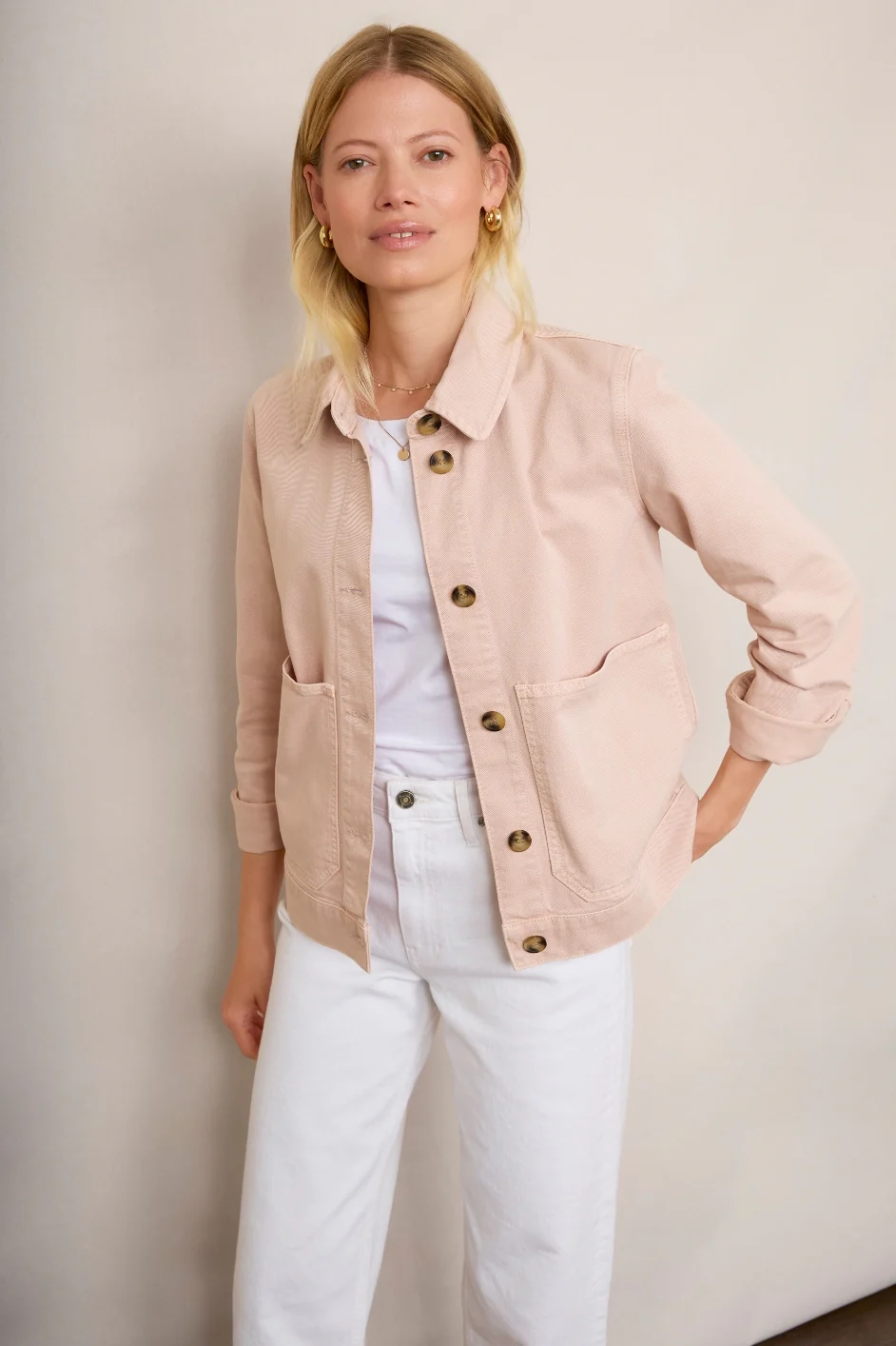 Aveline Denim Jacket - Dusky Pink - Image 2