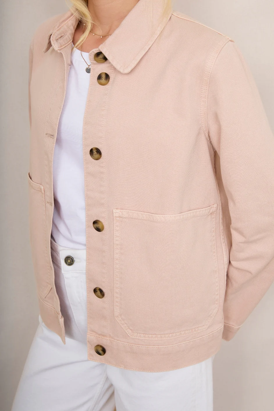 Aveline Denim Jacket - Dusky Pink - Image 3