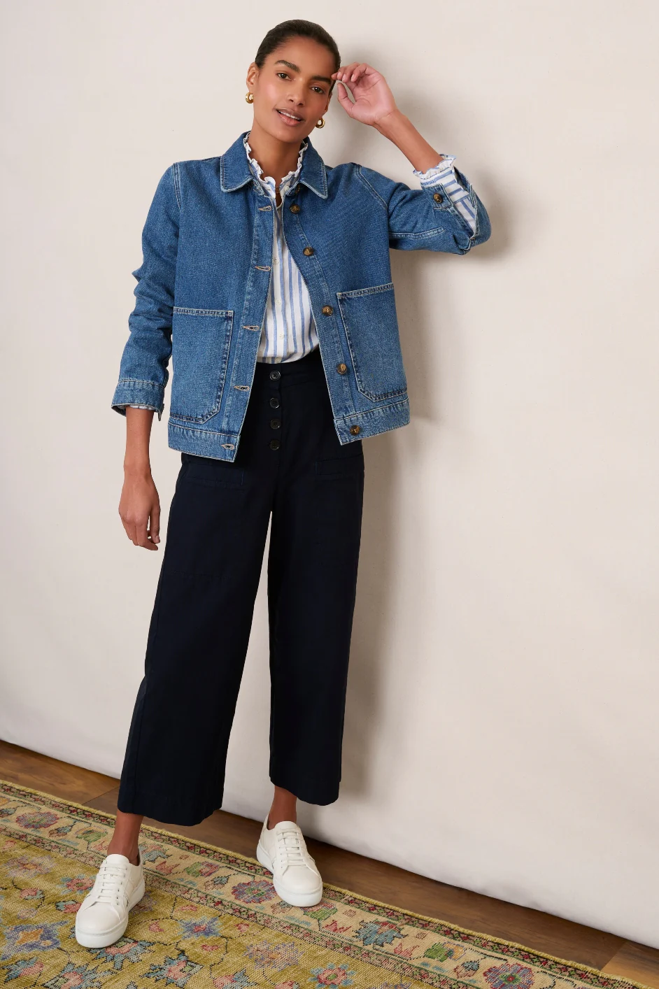 Beau Cropped Trouser - Midnight - Image 2