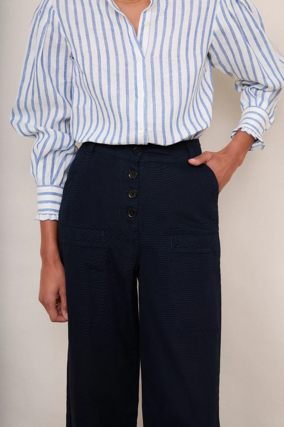 Beau Cropped Trouser - Midnight - Image 3
