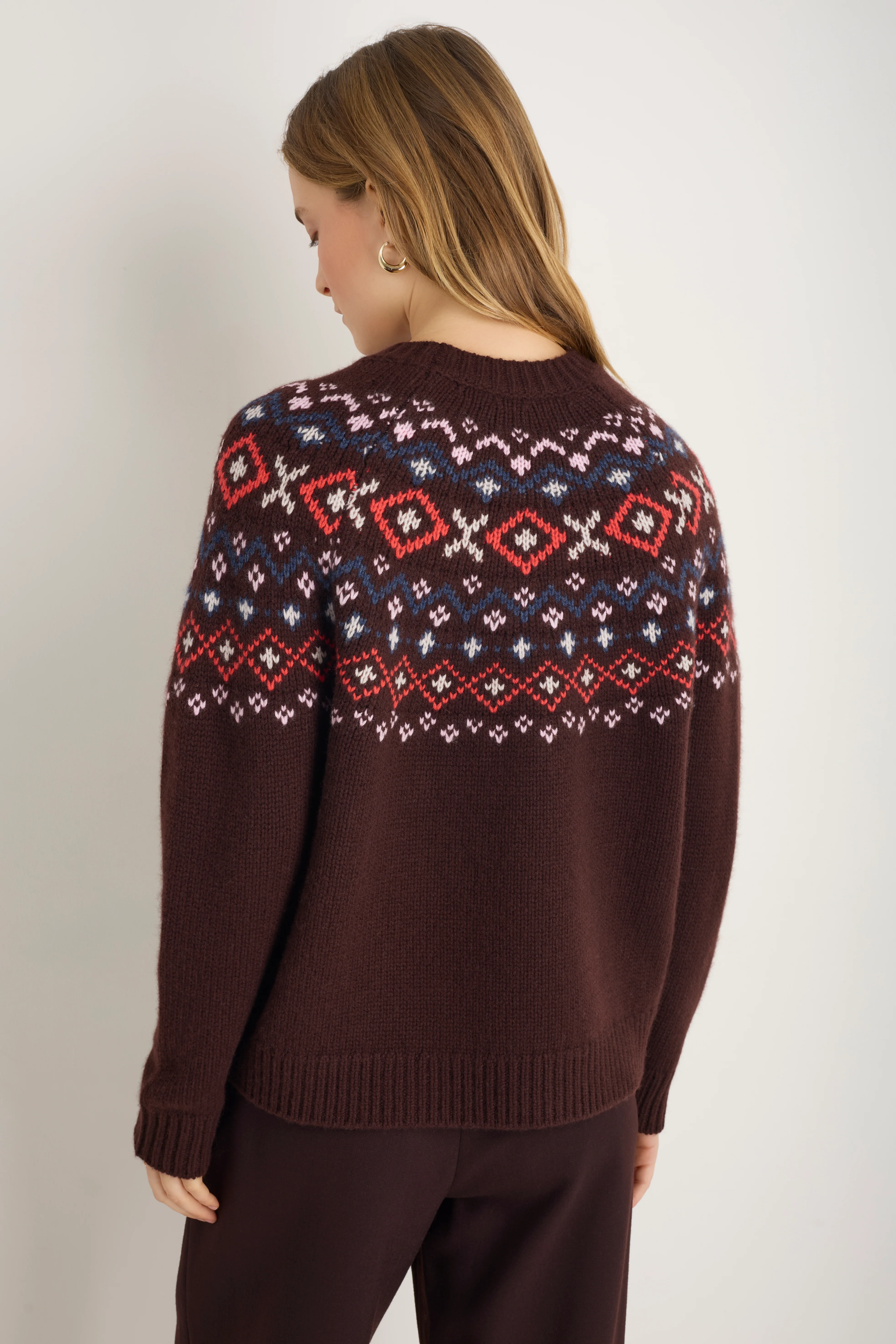 Beau Fairisle Jumper - Cocoa Fairisle - Image 3