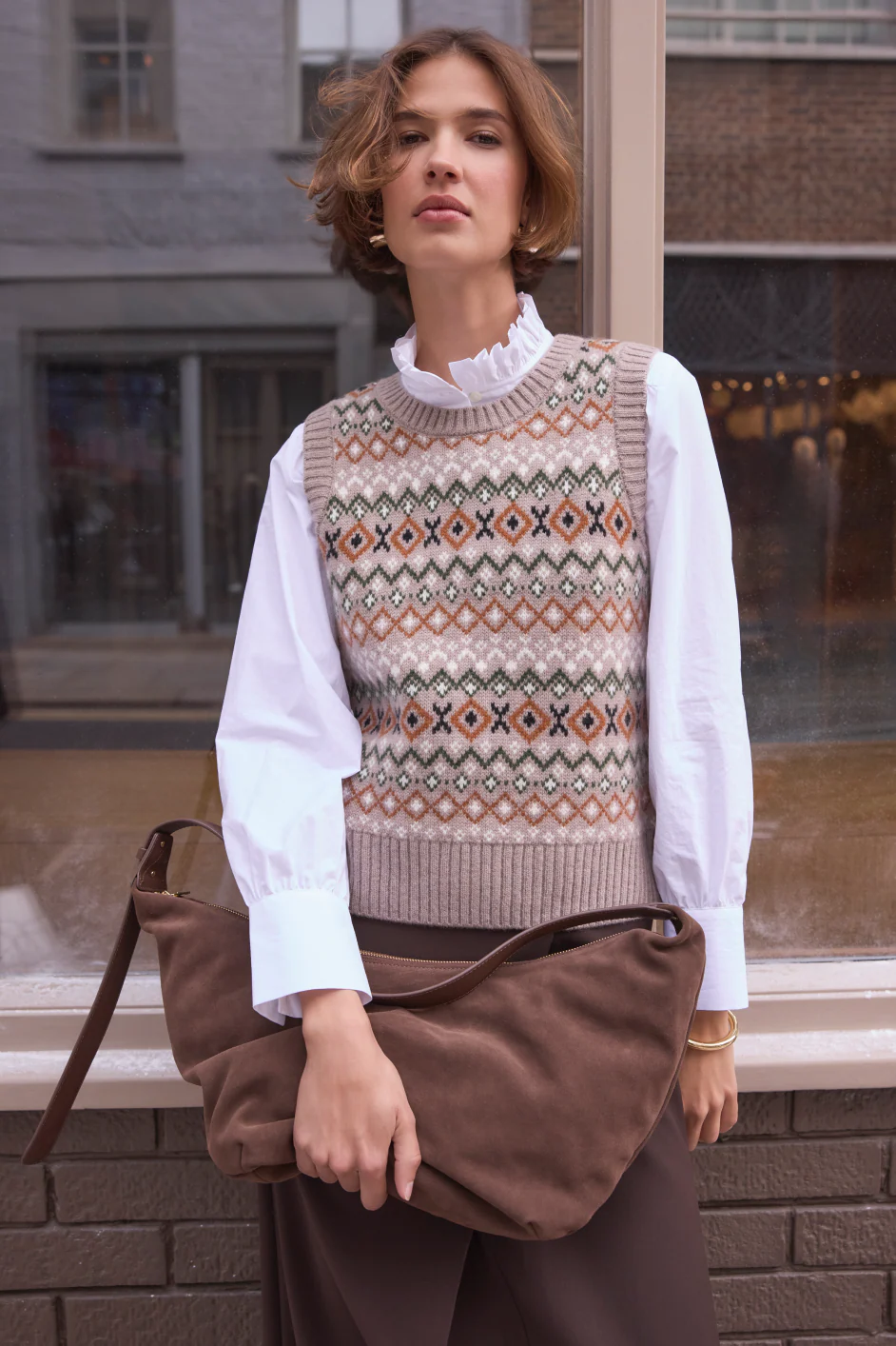 Beau Fairisle Tank - Oat Fairisle - Image 5