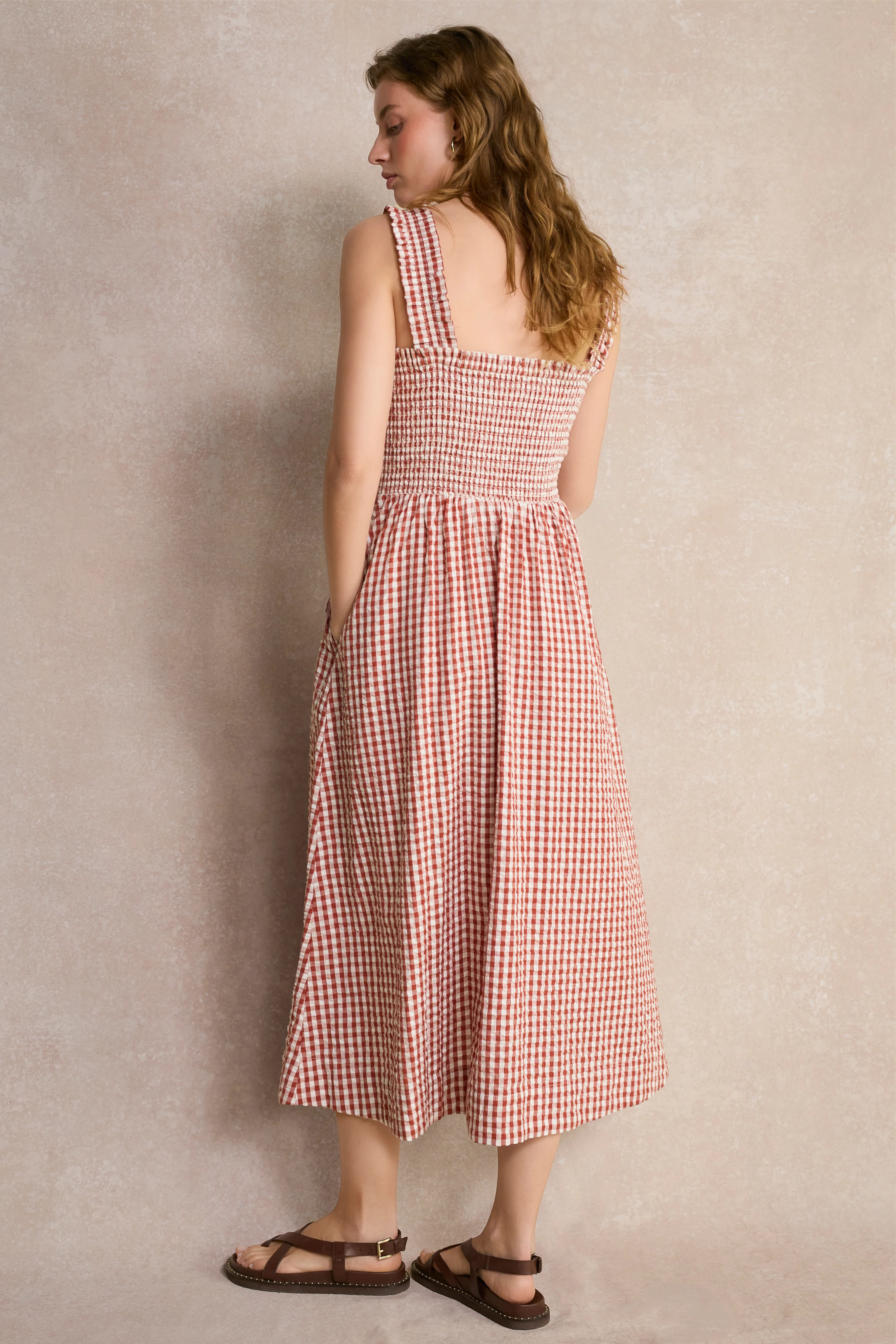 Bliss Dress - Cinnamon Red/Ivory Gingham - Image 7