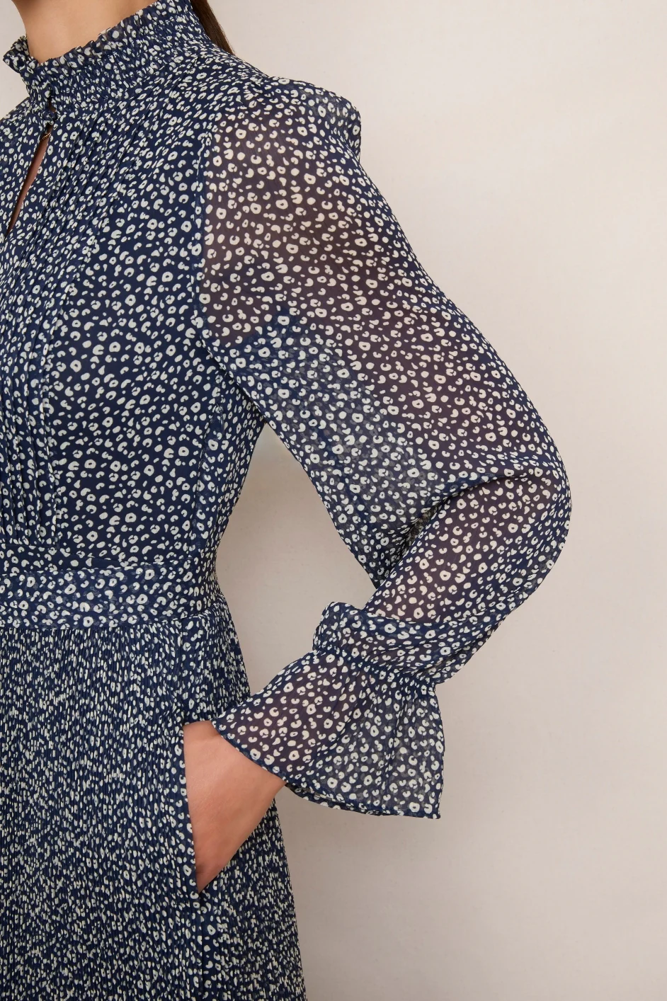 Brianna Dress - Mini Leopard Navy Ecru - Image 2
