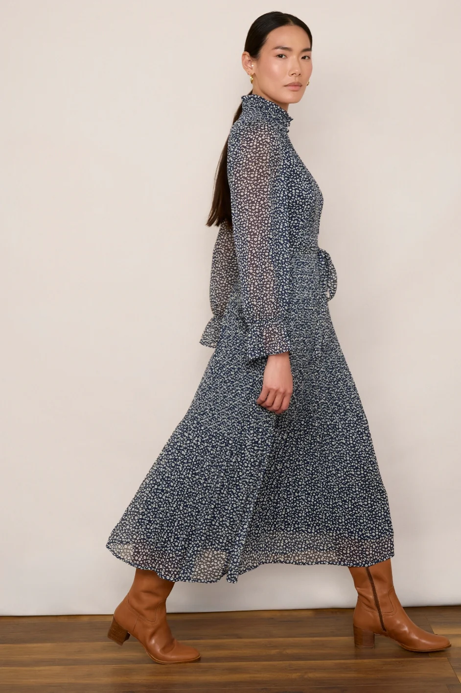 Brianna Dress - Mini Leopard Navy Ecru - Image 4