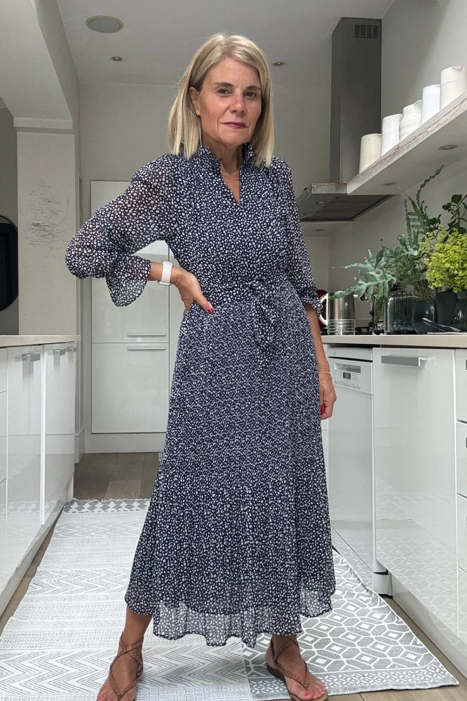 Brianna Dress - Mini Leopard Navy Ecru - Image 5