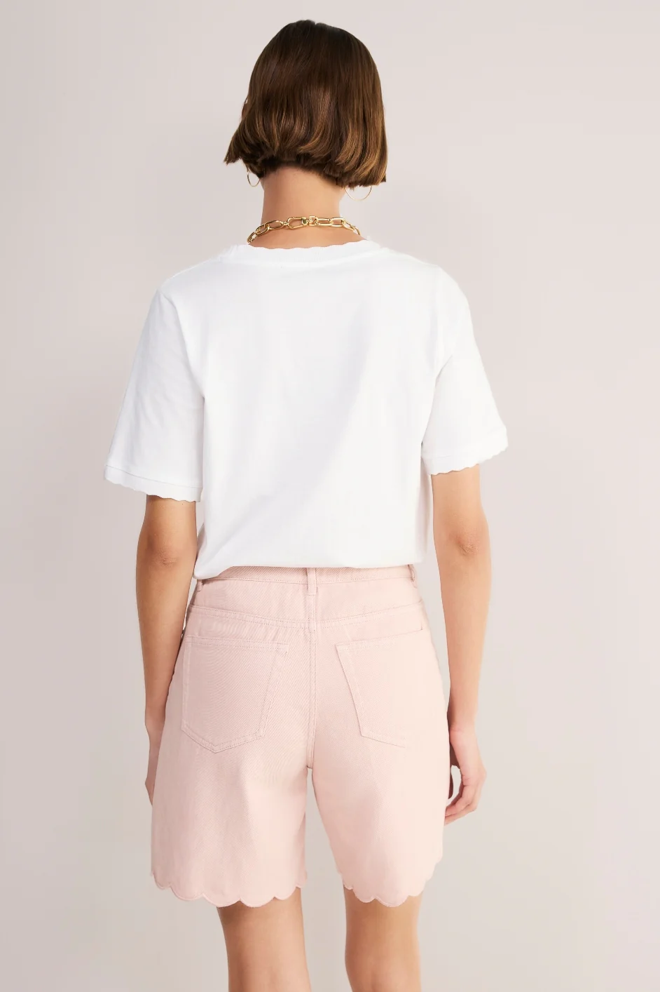 Brielle Long Soft Scallop Short - Dusky Pink - Image 2