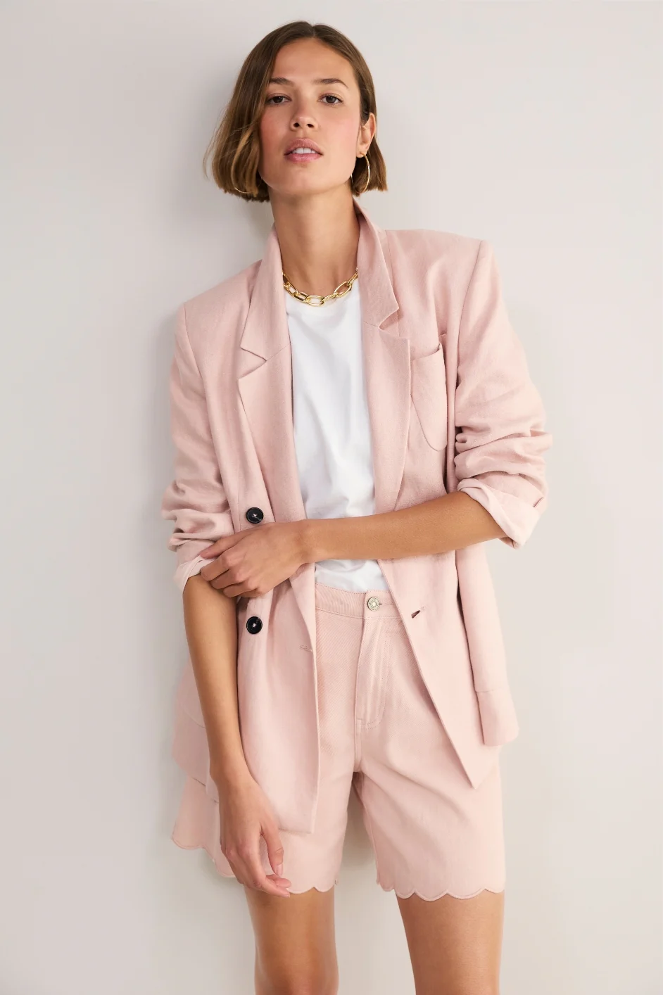 Brielle Long Soft Scallop Short - Dusky Pink - Image 5