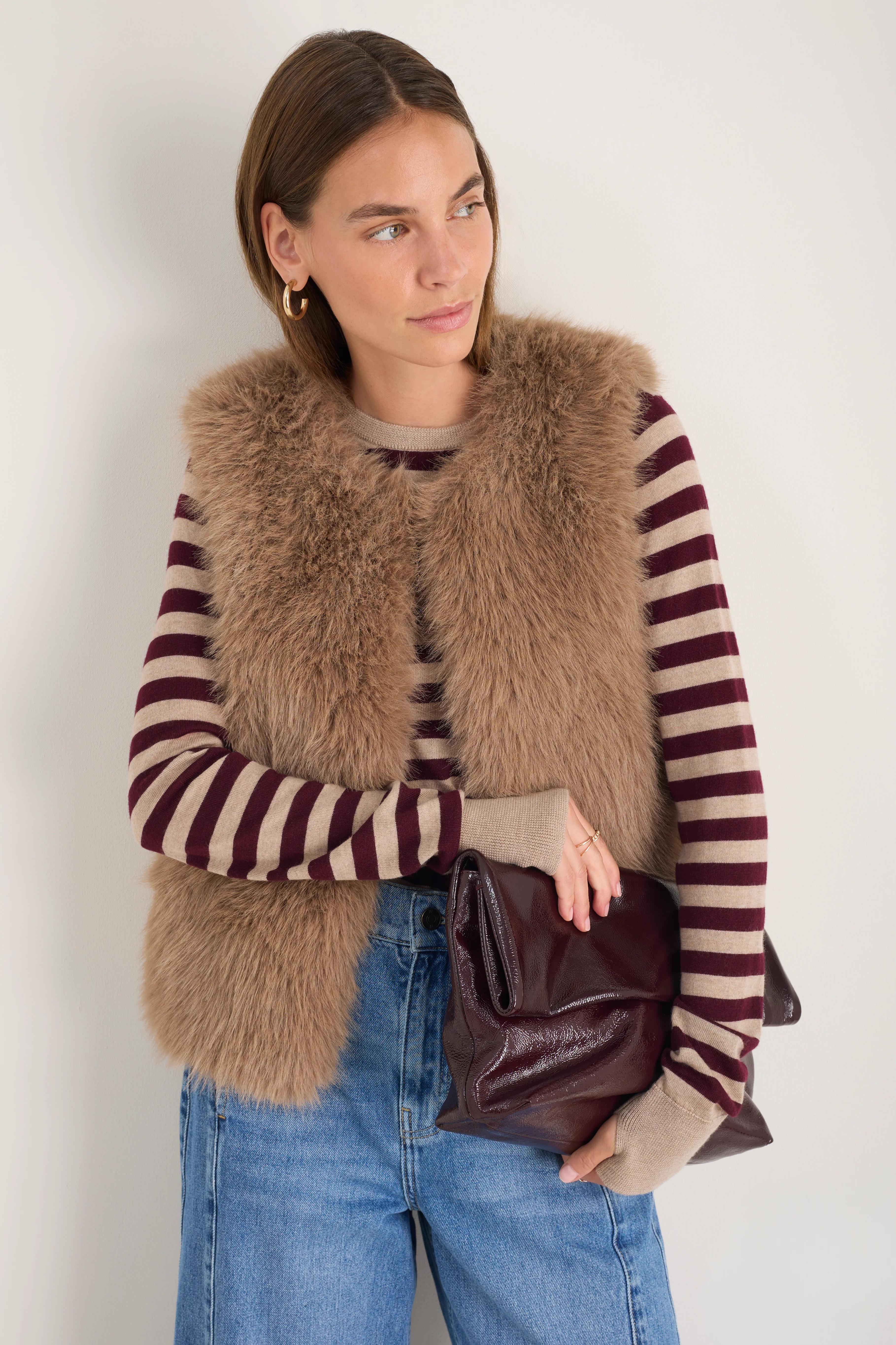 Cameron Faux Fur Gilet - Mink - Image 3