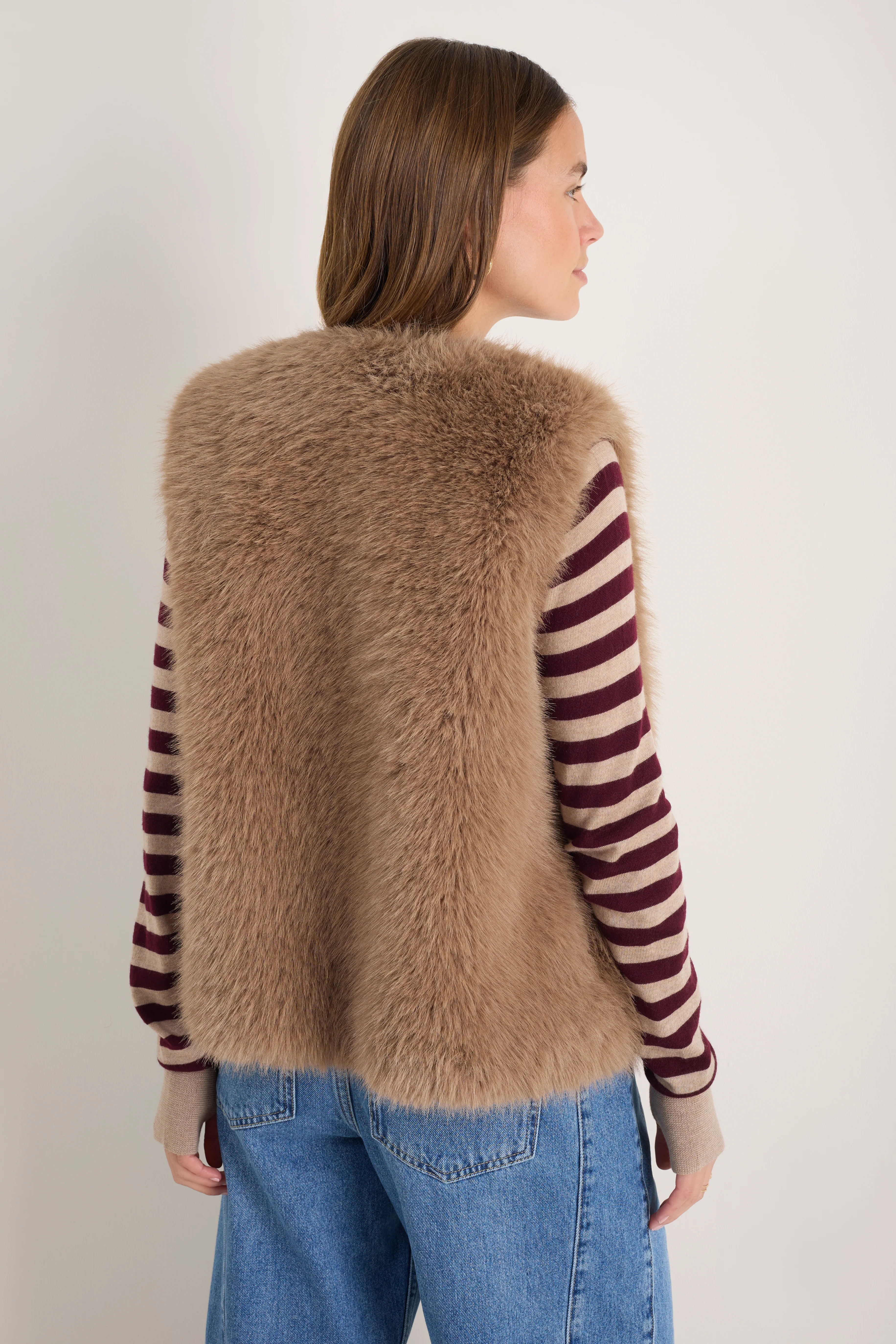 Cameron Faux Fur Gilet - Mink - Image 4