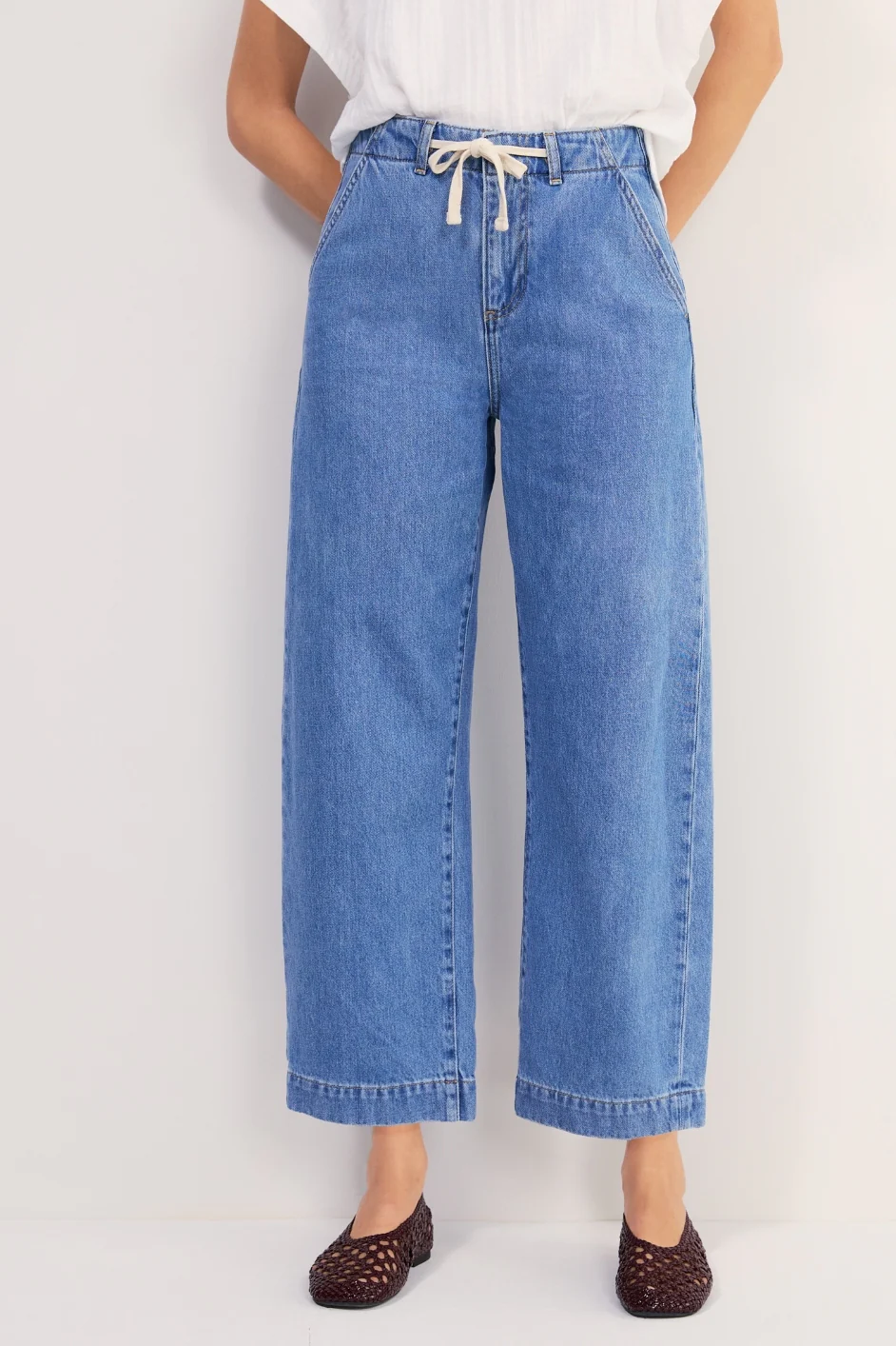 Camille Tie Horseshoe Jean - Light Wash - Image 3
