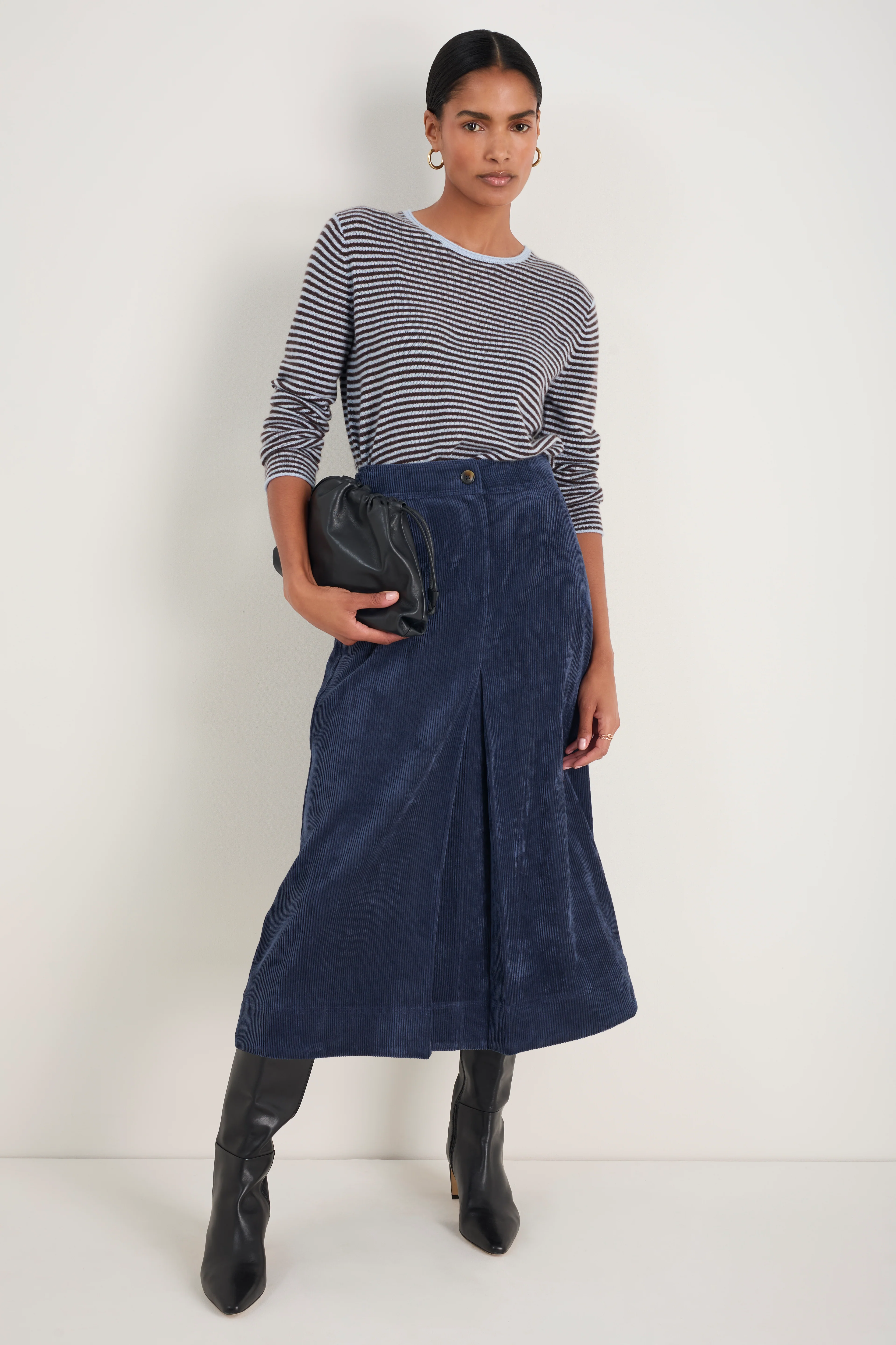 Carina Cord Skirt - Midnight - Image 3