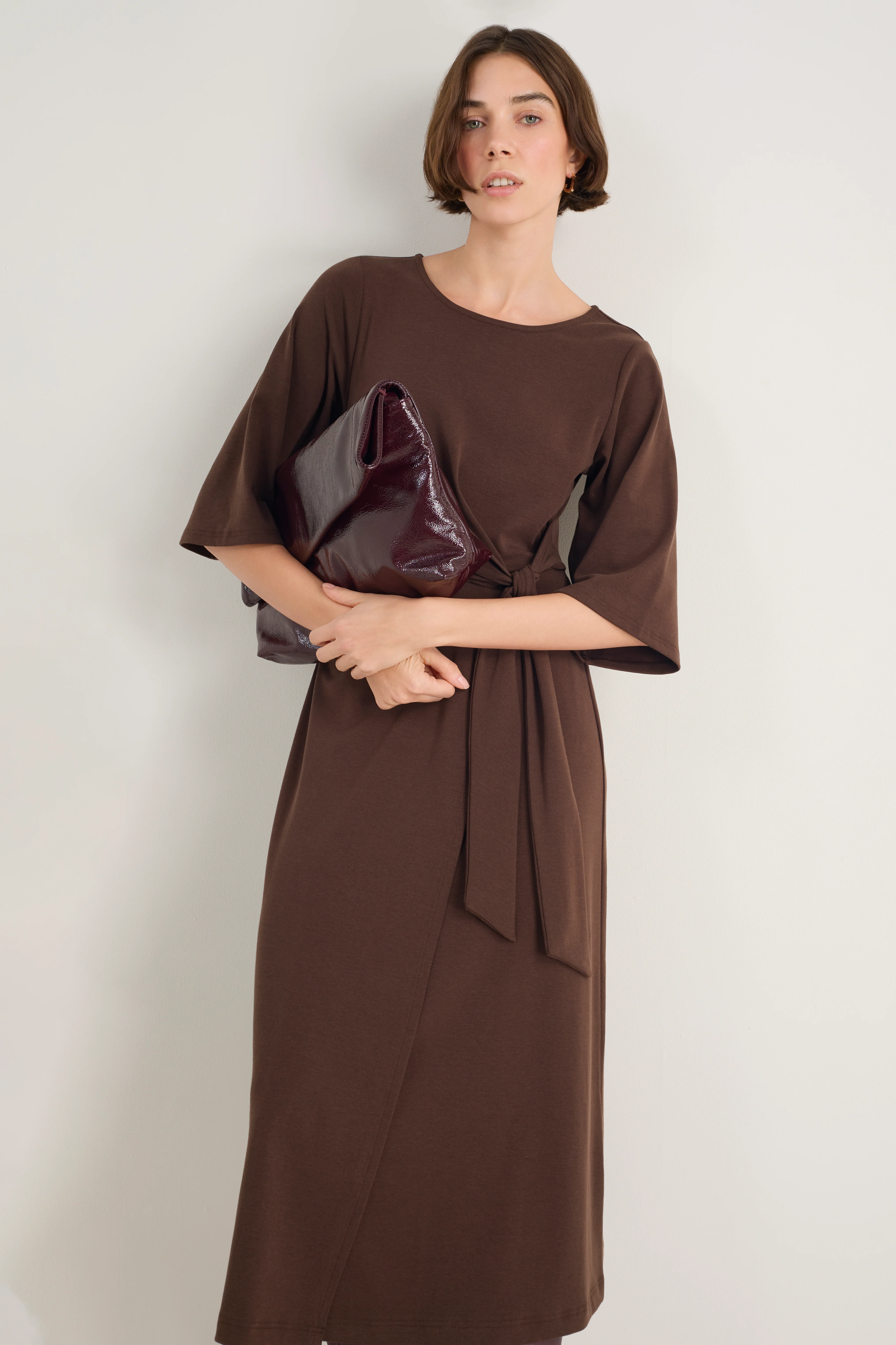 Carmine Jersey Dress - Cocoa - Image 5