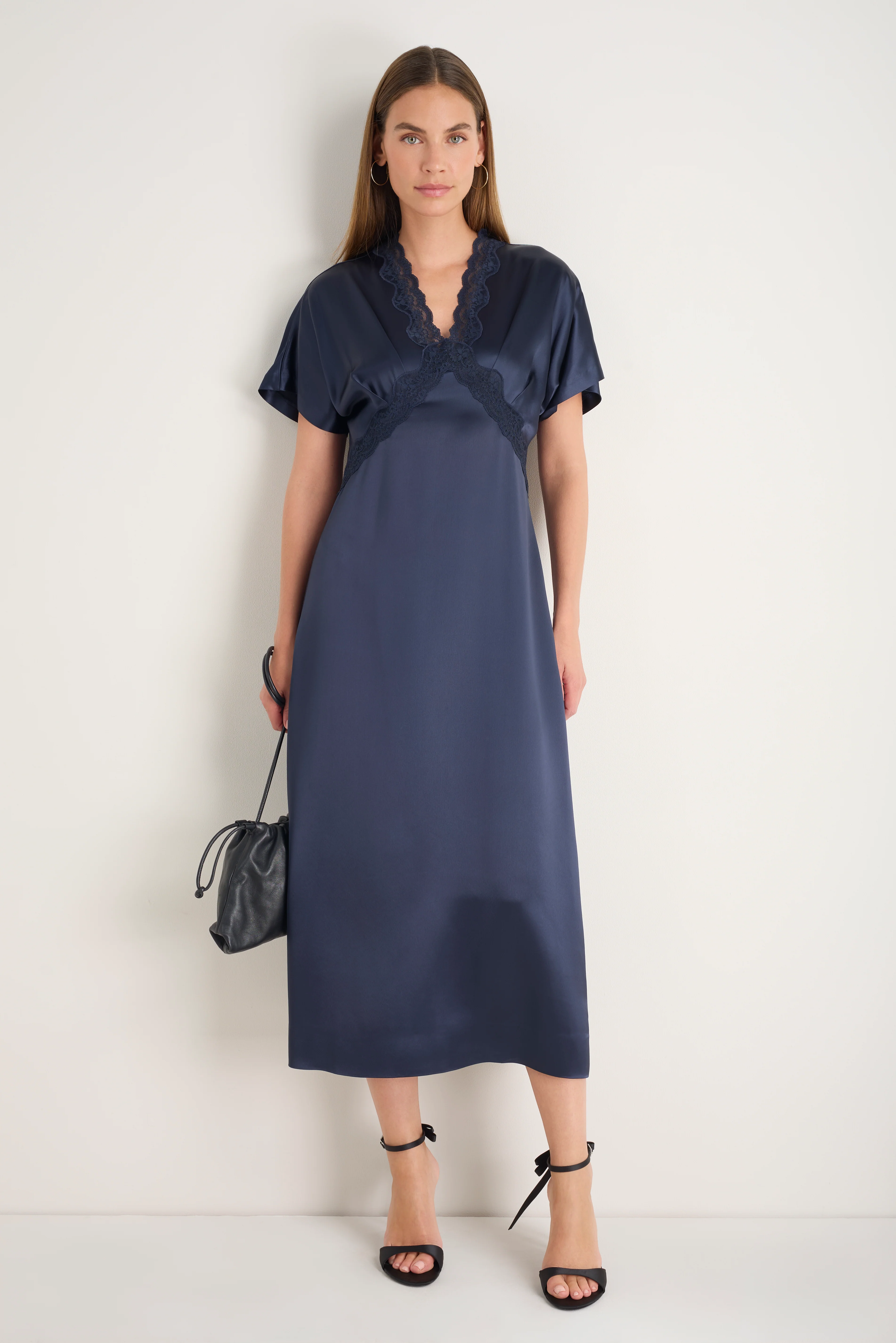 Casey Lace Trim Dress - Midnight