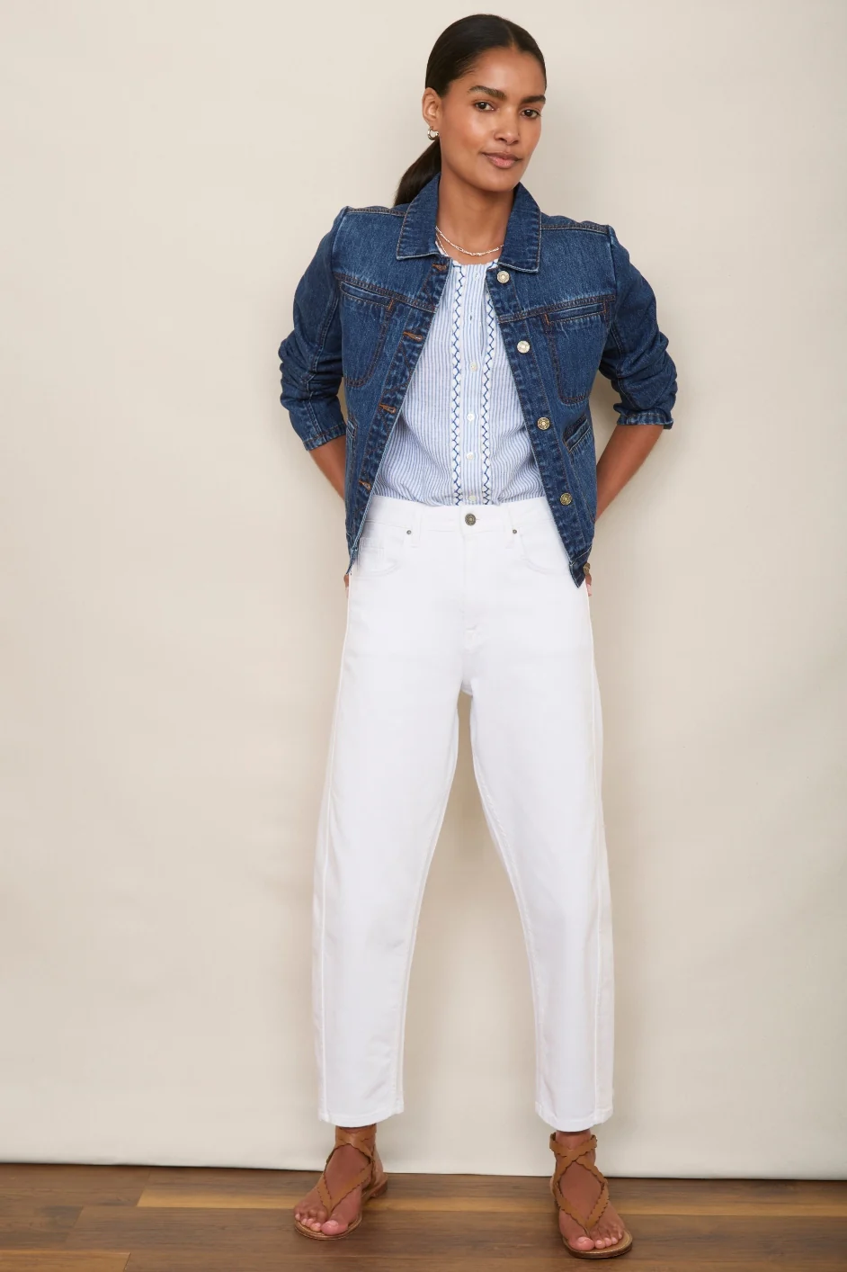 Cassia Barrel Jean - White