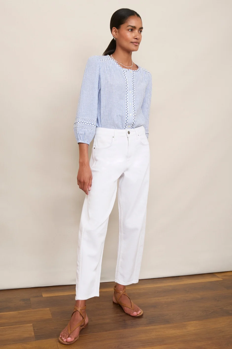 Cassia Barrel Jean - White - Image 2