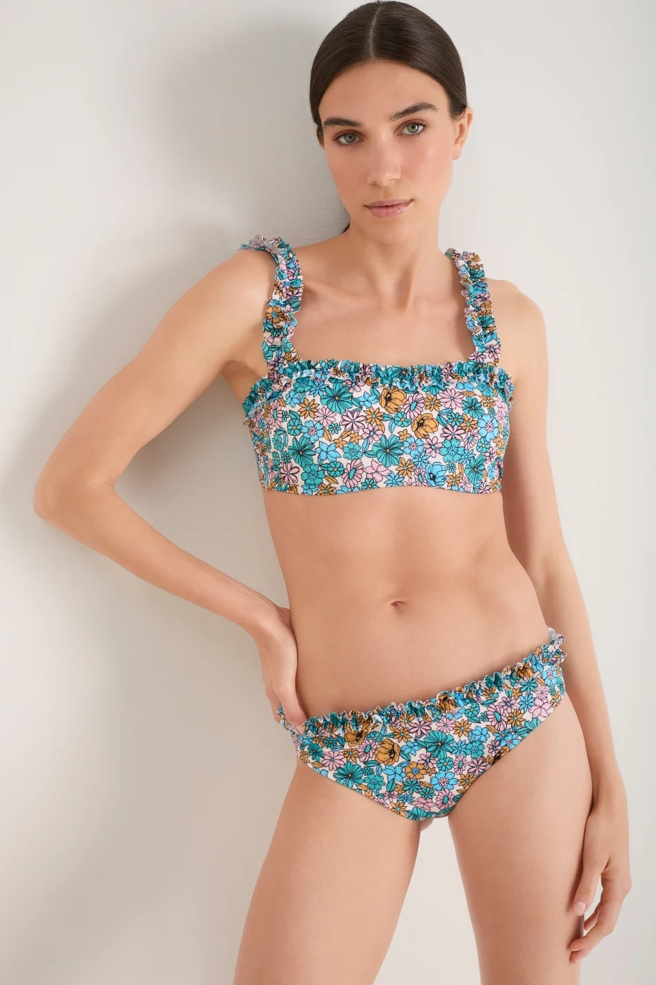 Cassis Bikini Bottom - Retro Floral - Image 2