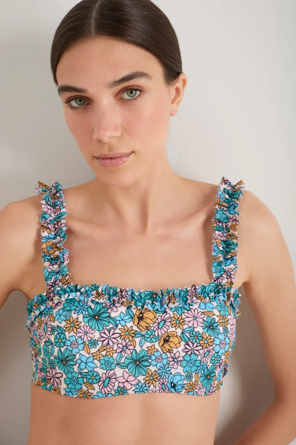 Cassis Bikini Top - Retro Floral - Image 2