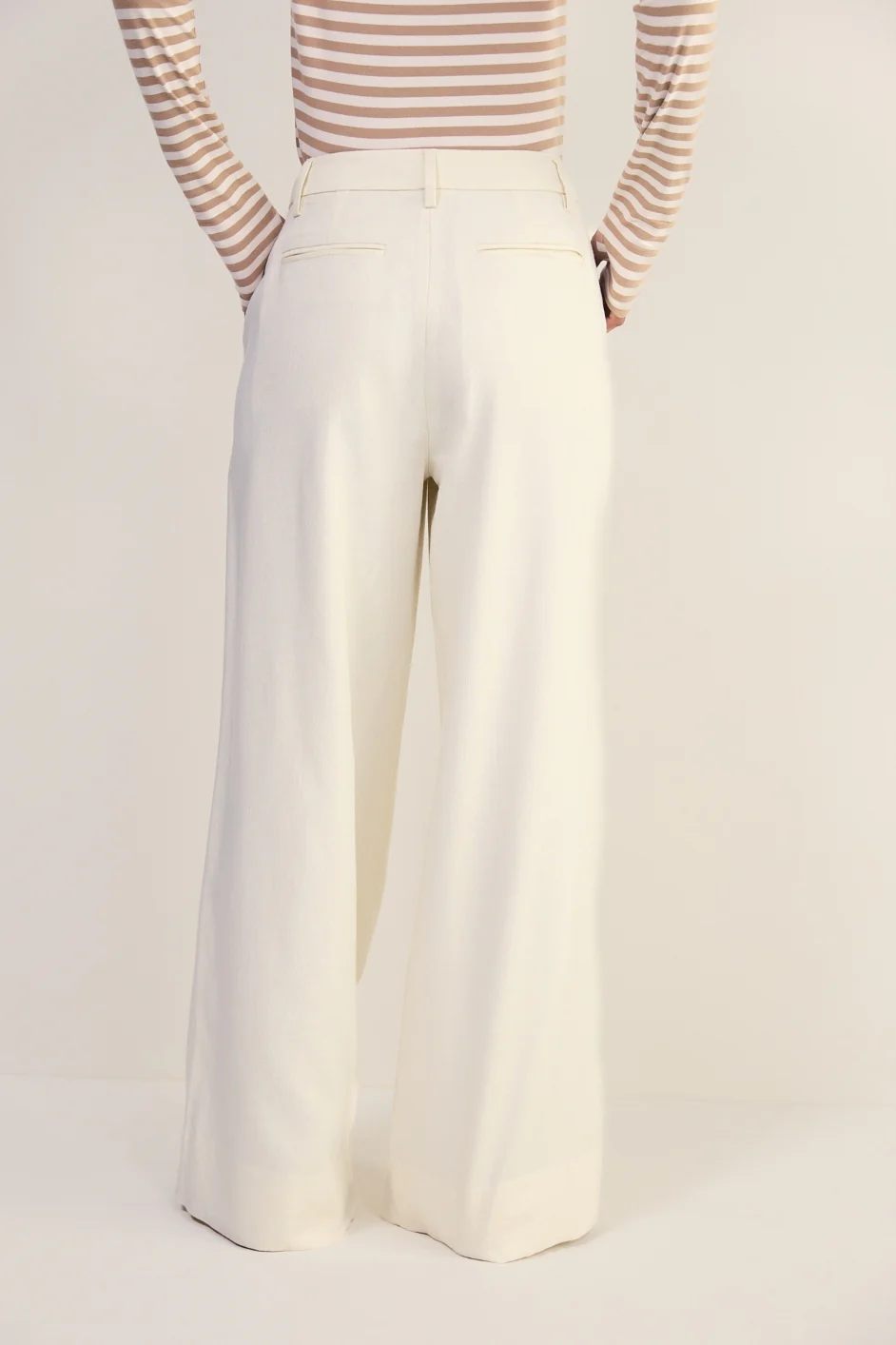 Cath x WYSE Audrey Pleat Front Trouser - Cream - Image 4