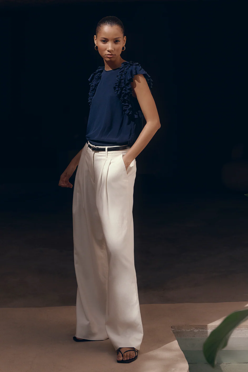 Cath x WYSE Audrey Pleat Front Trouser - Cream - Image 5