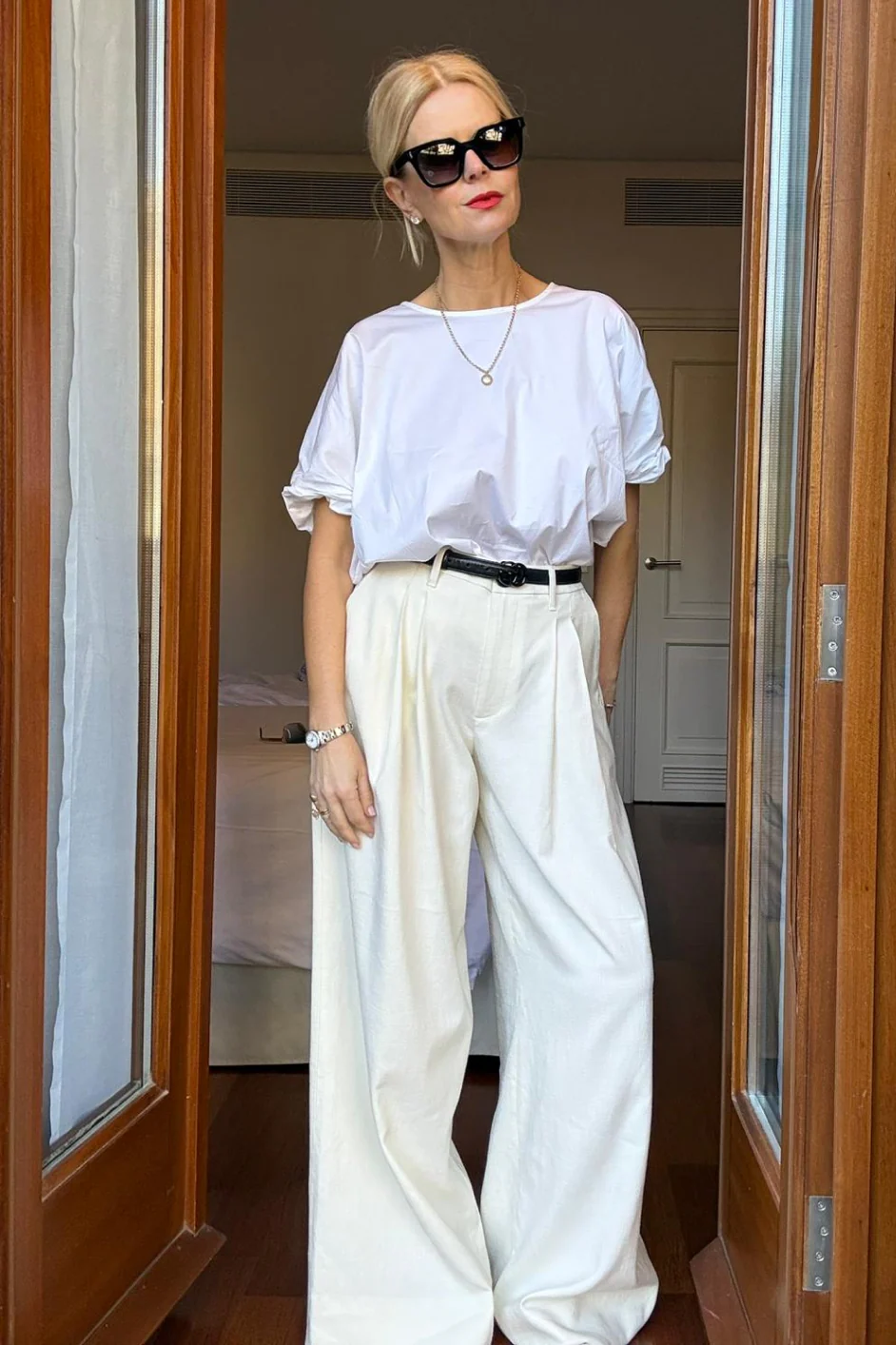 Cath x WYSE Audrey Pleat Front Trouser - Cream - Image 6