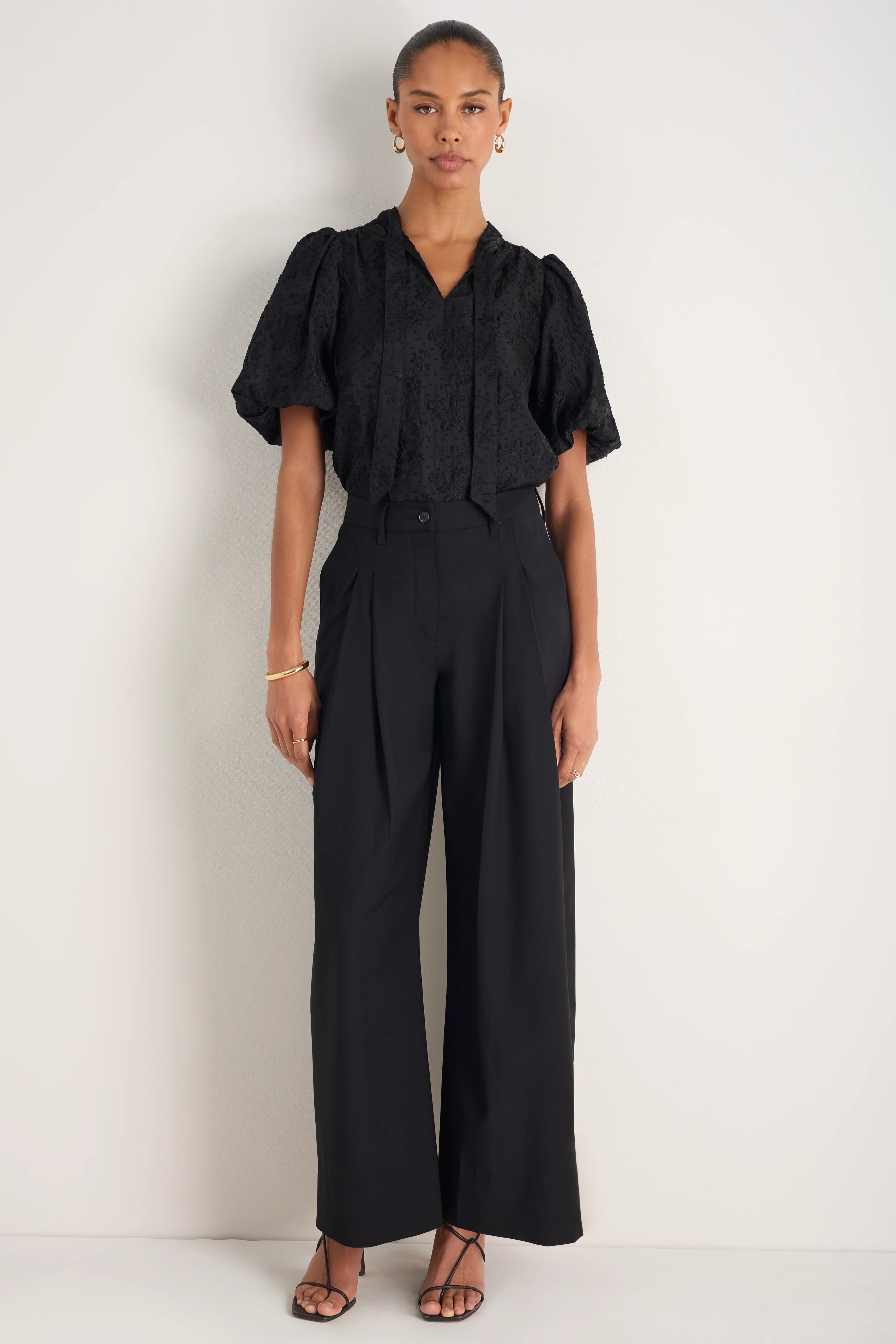 Cath x WYSE Audrey Pleat Trouser - Black