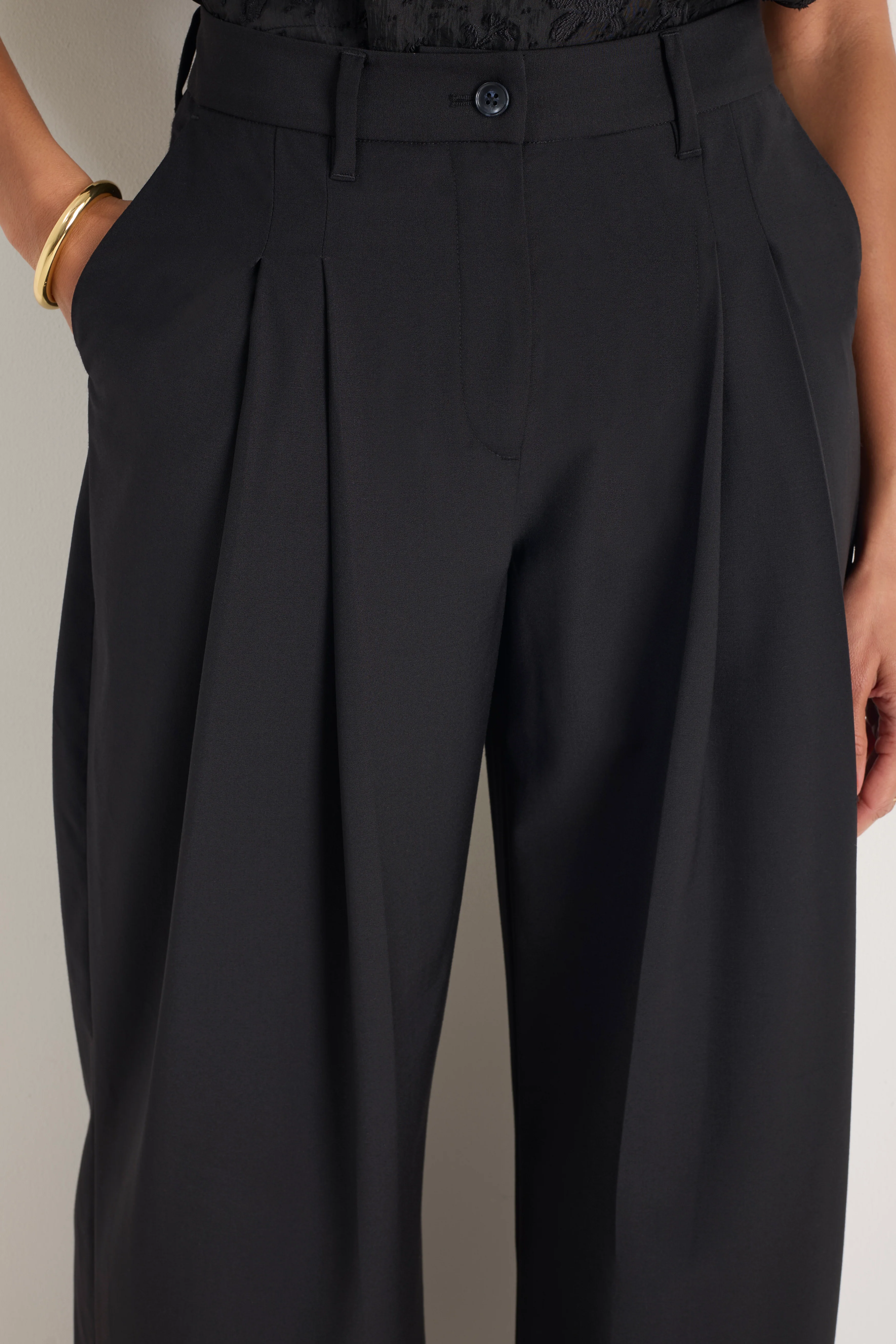 Cath x WYSE Audrey Pleat Trouser - Black - Image 2