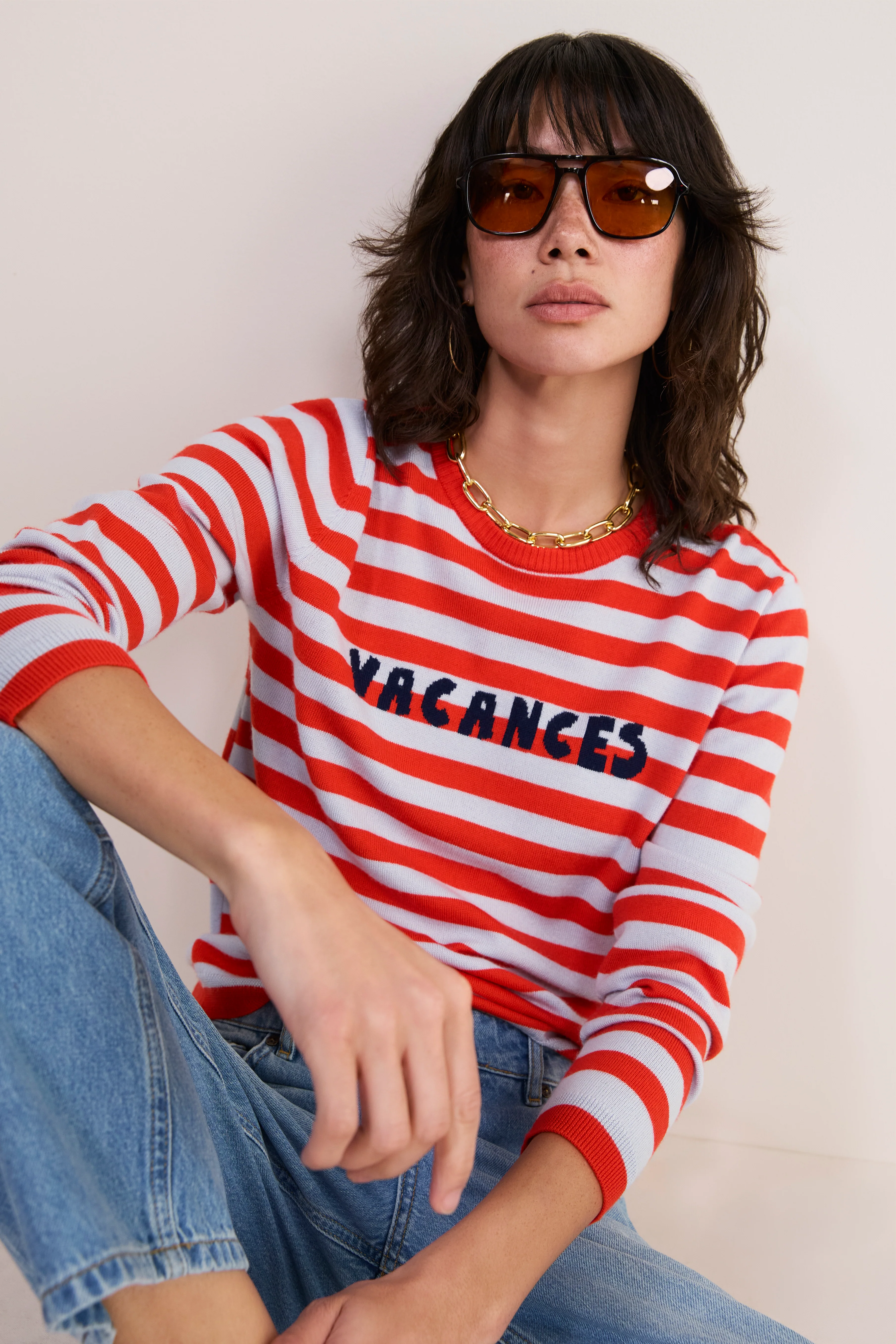 Cath x WYSE Brigitte Jumper - Blue/Red Stripe - Image 2