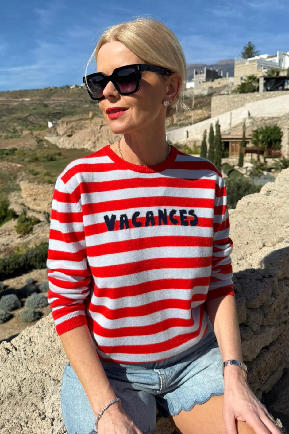 Cath x WYSE Brigitte Jumper - Blue/Red Stripe - Image 6