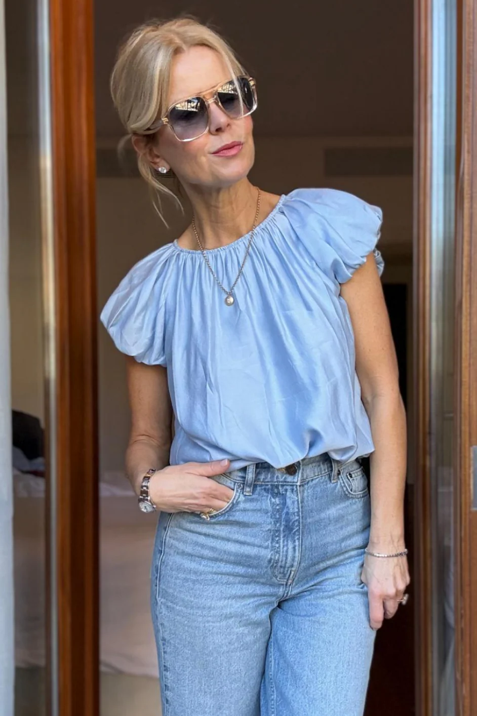 Cath x WYSE Mistral Top - Chambray Blue - Image 7